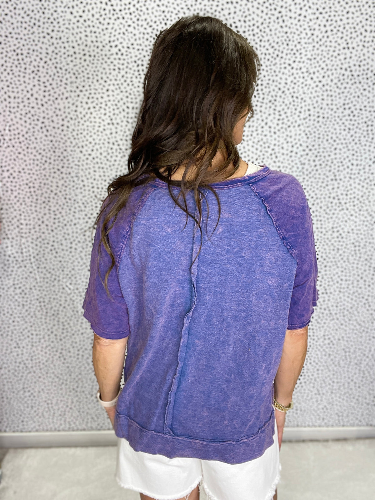 Wanderlight Mineral Wash Henley Short Sleeve Top In 2 Colors *Final Sale*