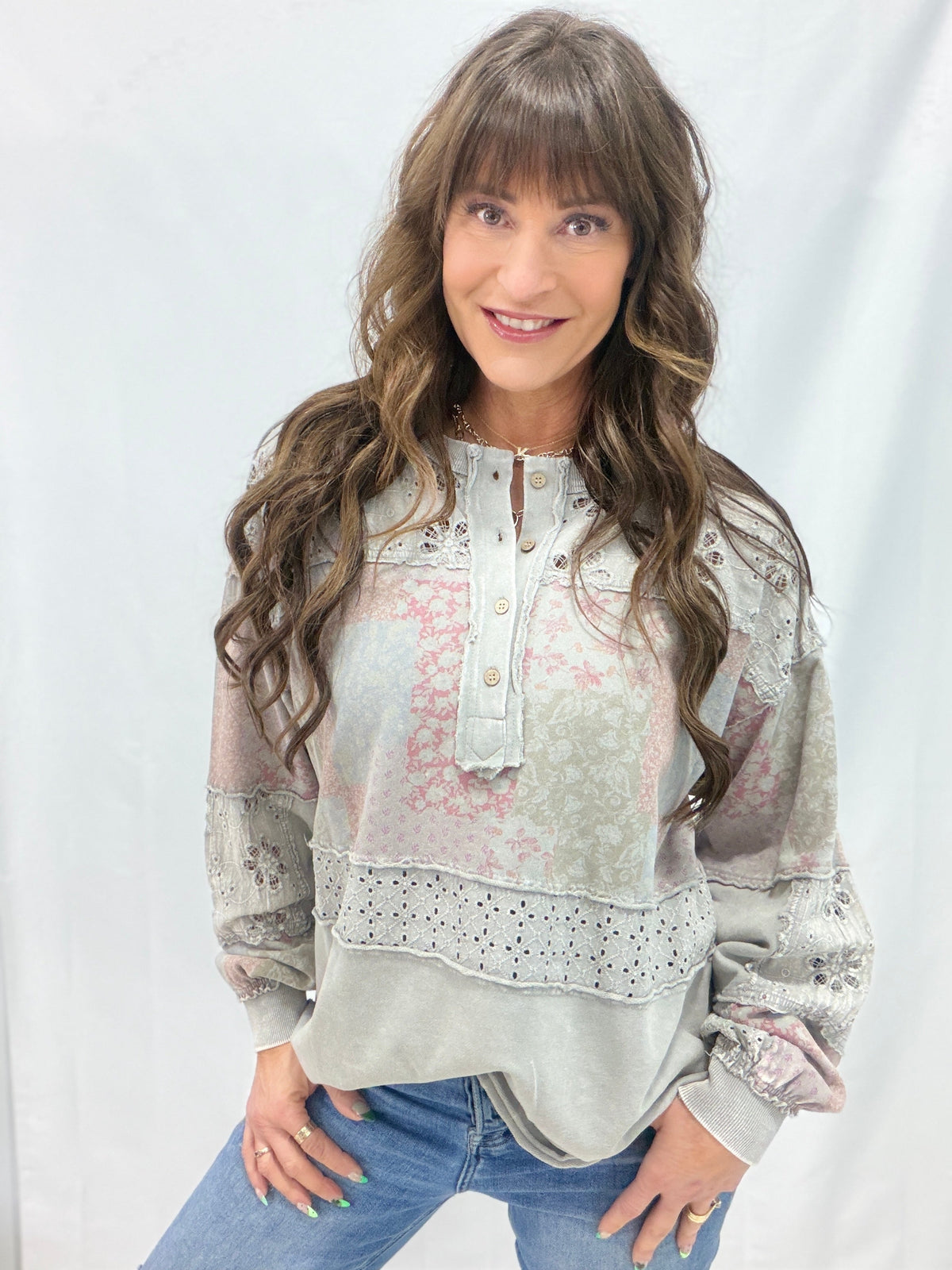 Wildflower Whisper Patch Top In 4 Colors