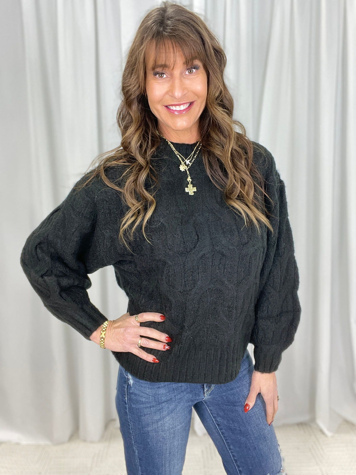 POL Heavenly Cable Softness Sweater