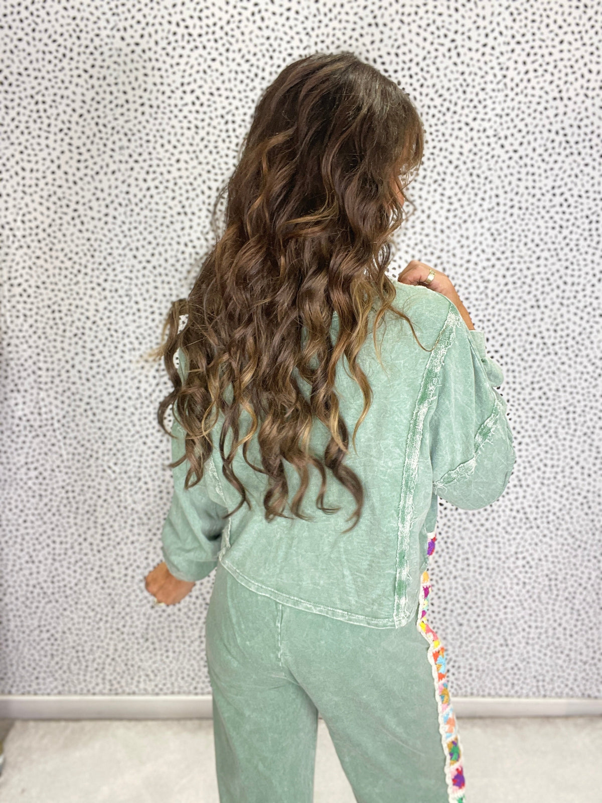 Desert Bloom Crochet Top in Moss Green *Final Sale*