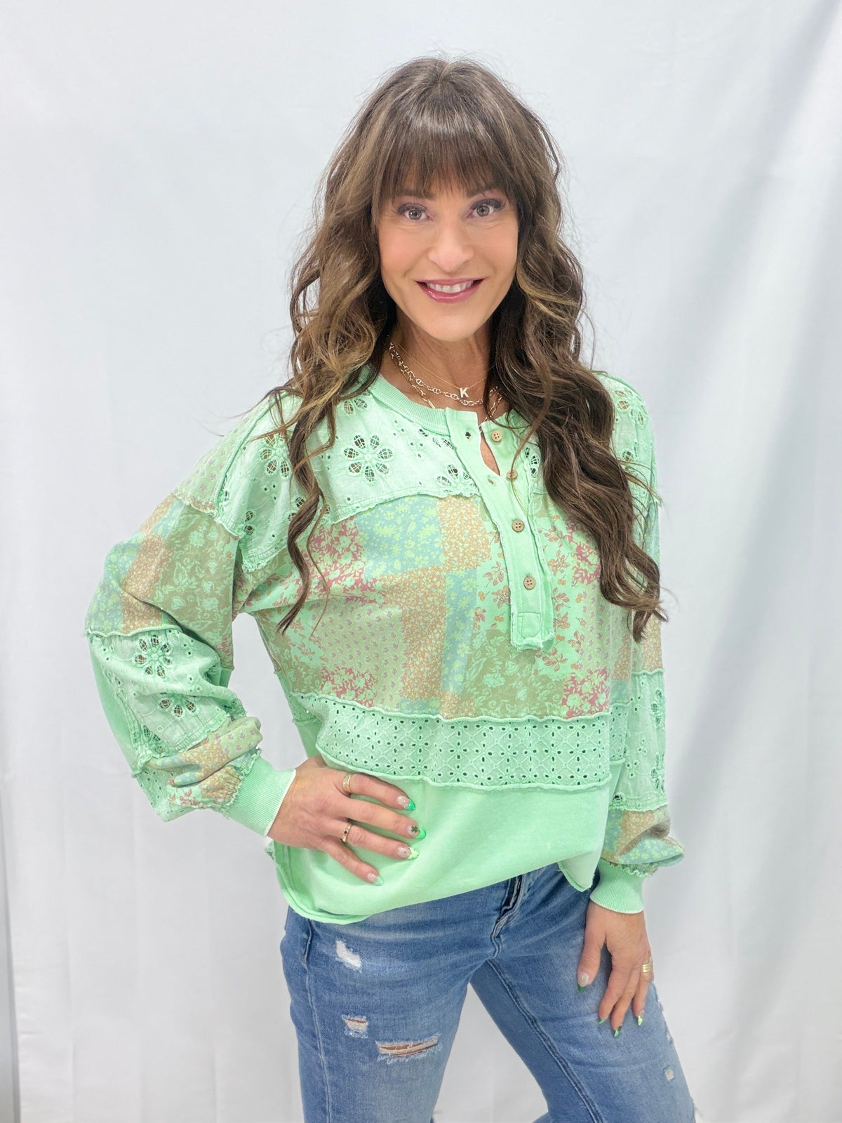 Wildflower Whisper Patch Top In 4 Colors