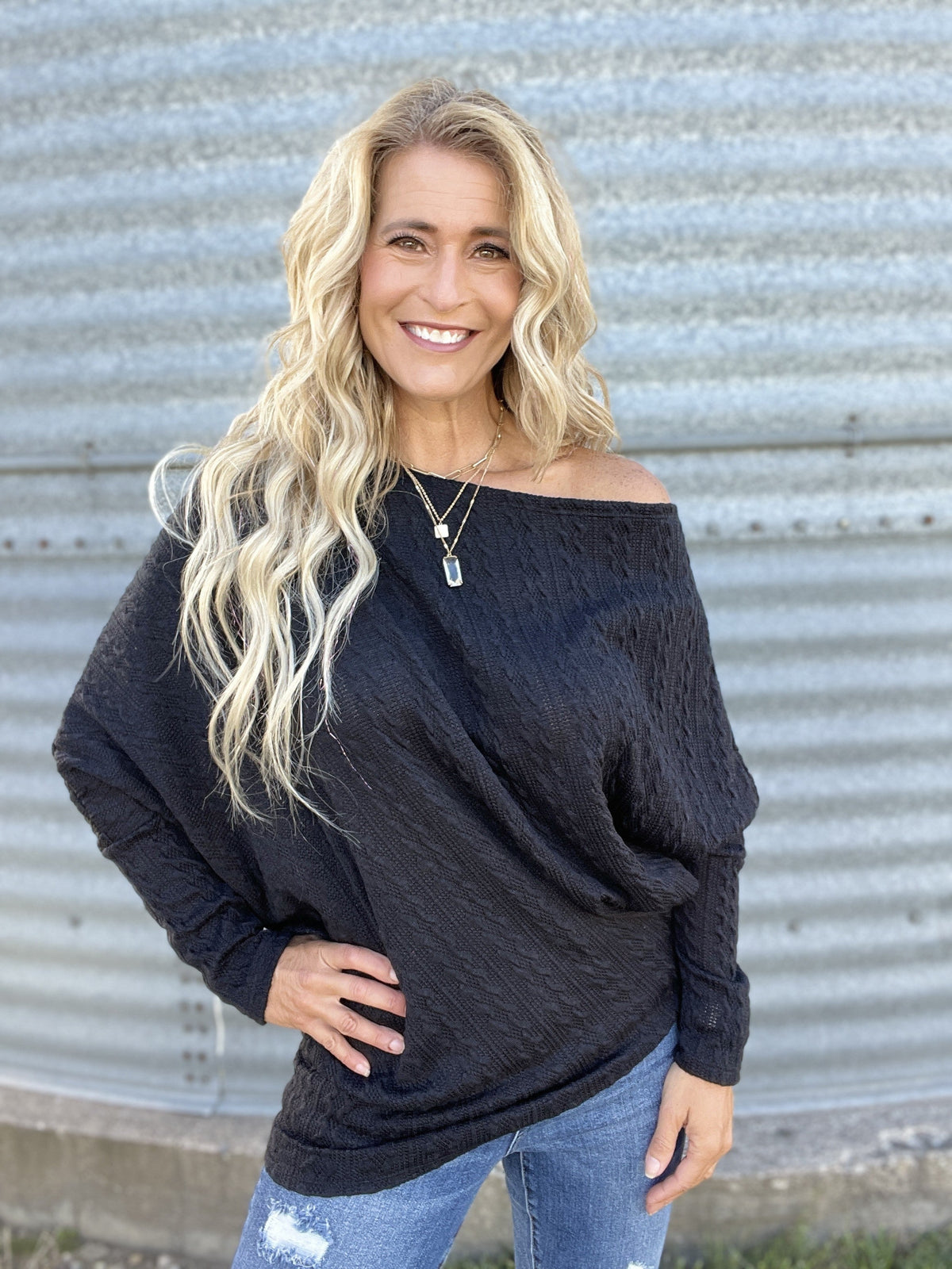 At A Glance Off The Shoulder Tunic Top *Final Sale*