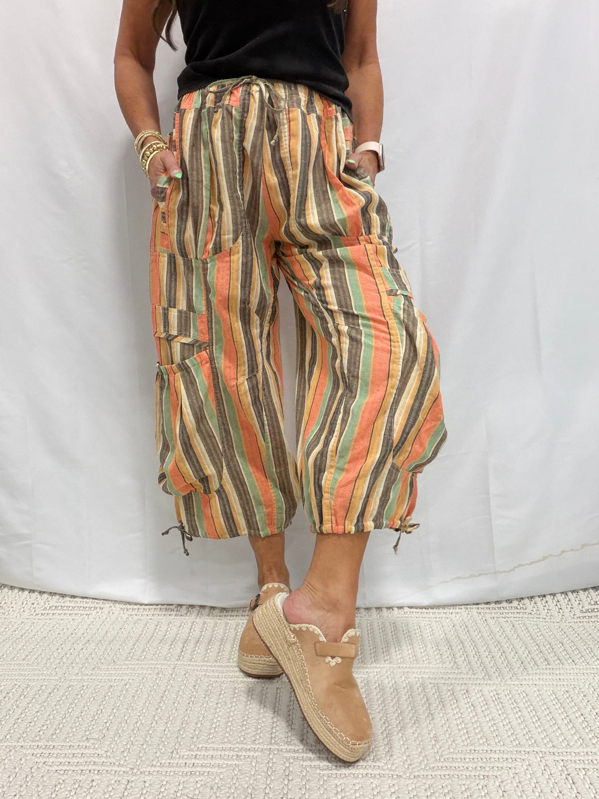 Feeling Dreamy Parachute Pants In Sunset