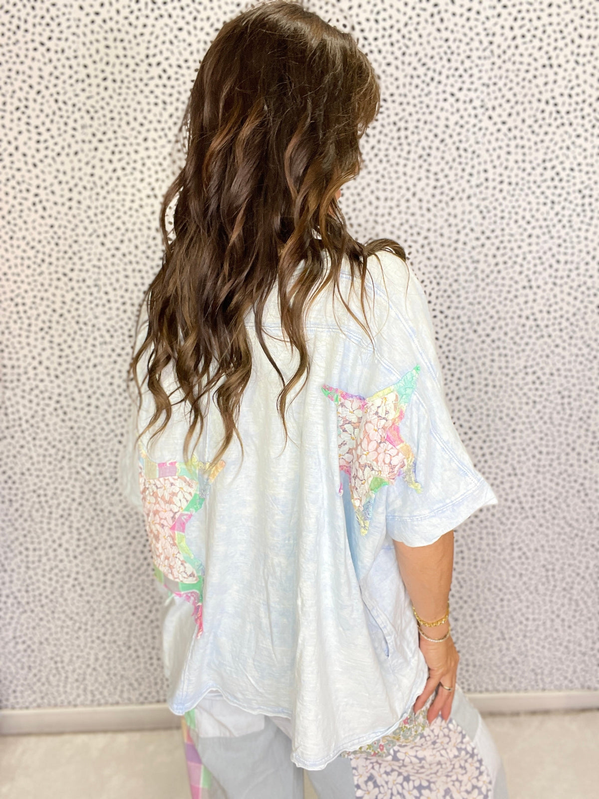 Star Patchwork Short Sleeve Top *Final Sale*