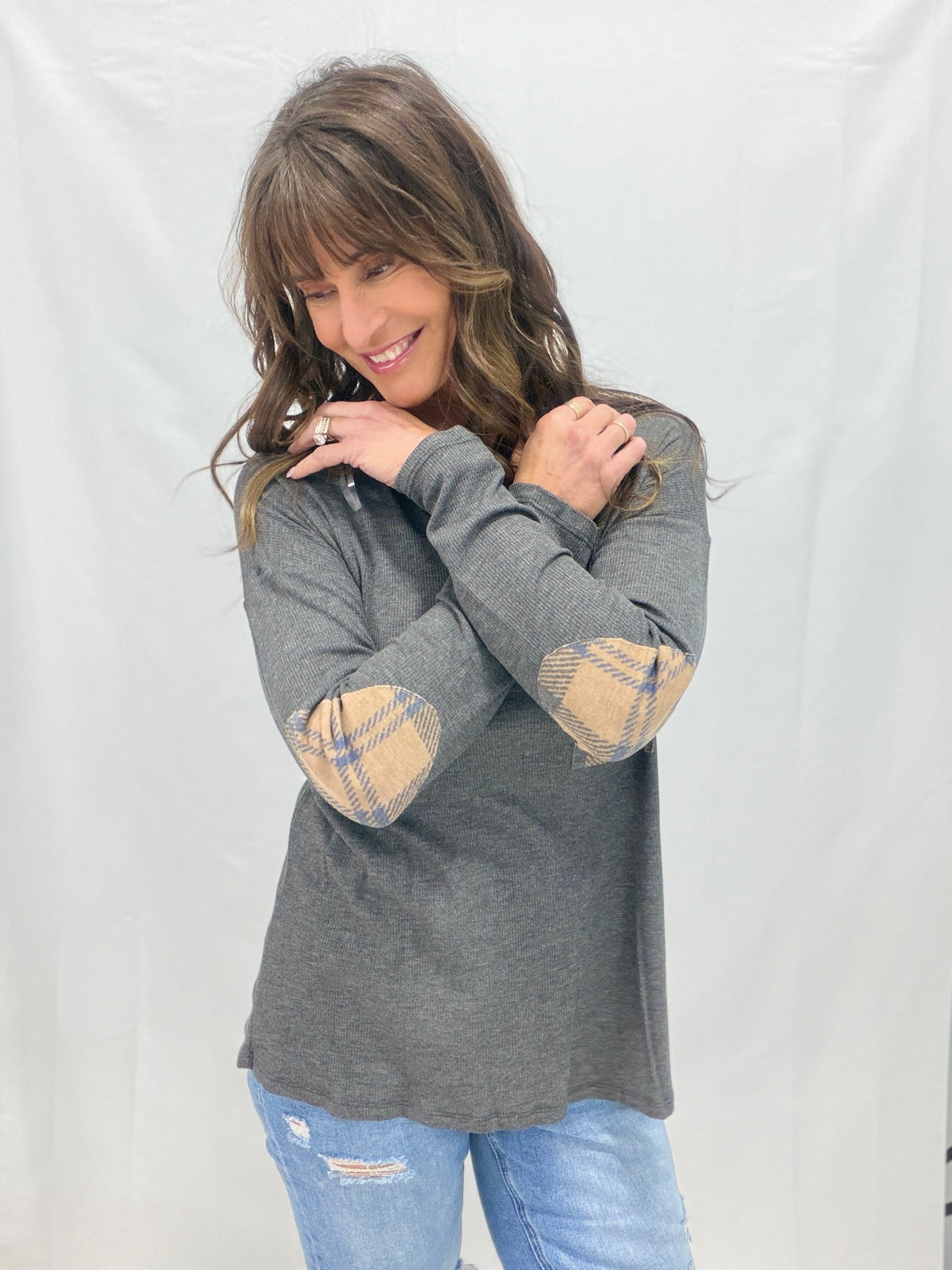 Cozy Contrast Plaid Top *Final Sale*