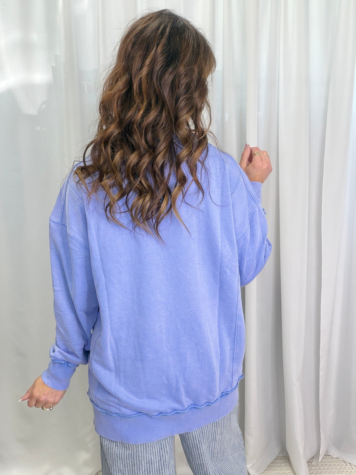 Washed Zipper Pocket Crewneck In 2 Colors