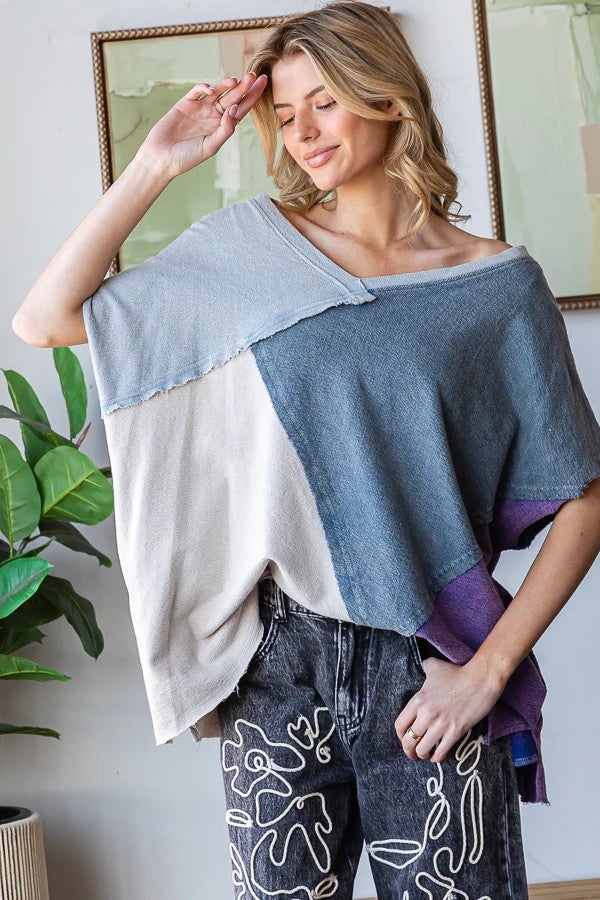 Oli & Hali Serene Escape Washed V-Neck Top In 2 Colors *Final Sale*