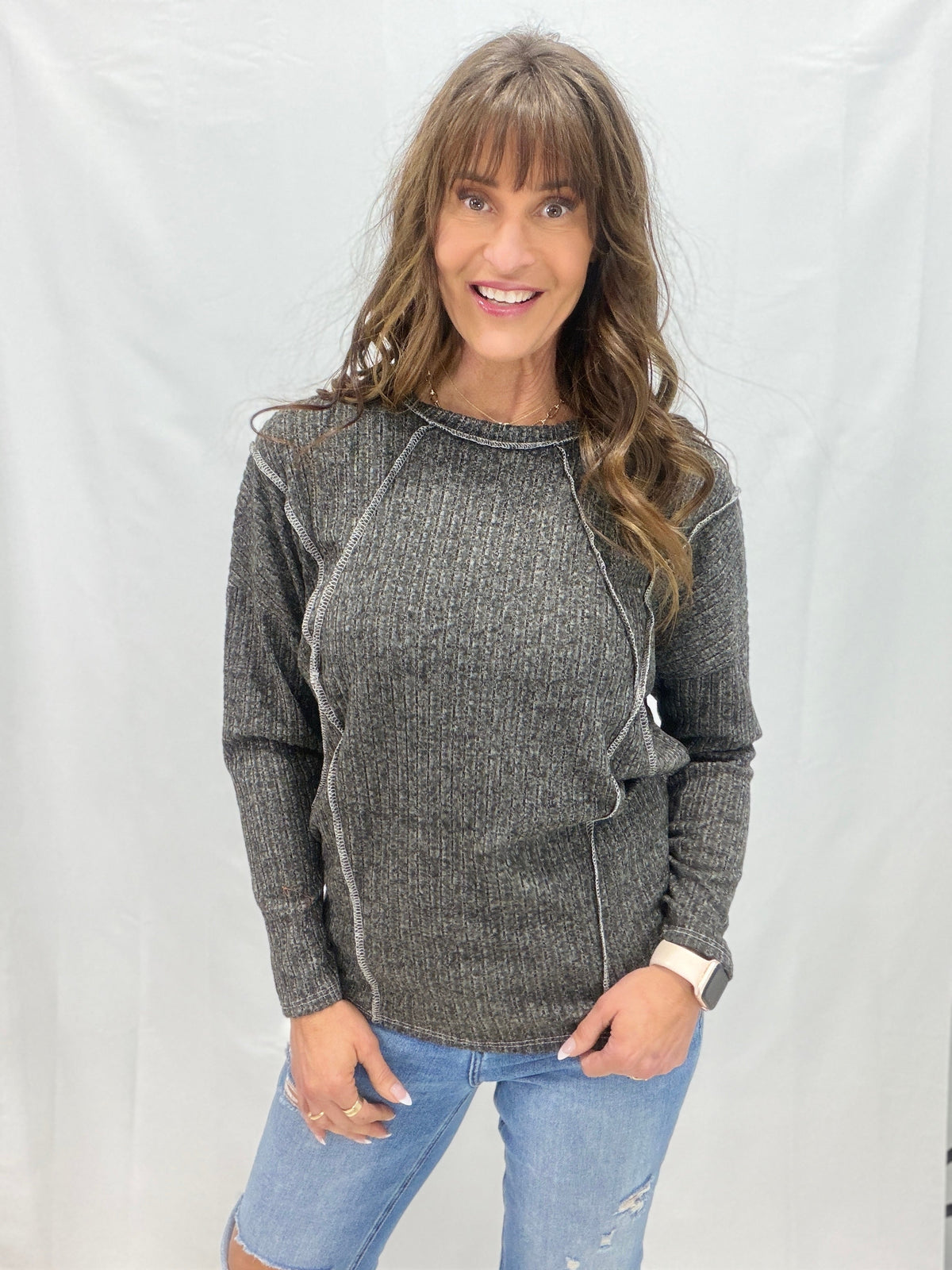 Weekend Luxe Pullover in Charcoal *Final Sale*