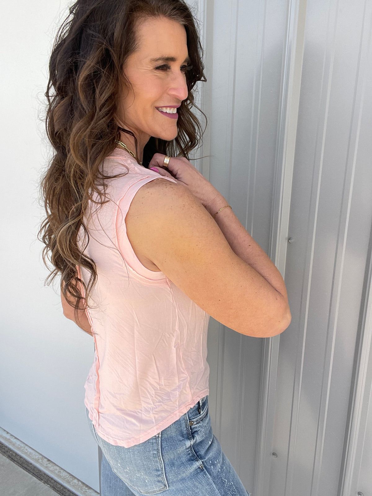 Pol Sweet Rebel Sleeveless Top in Pink *Final Sale*