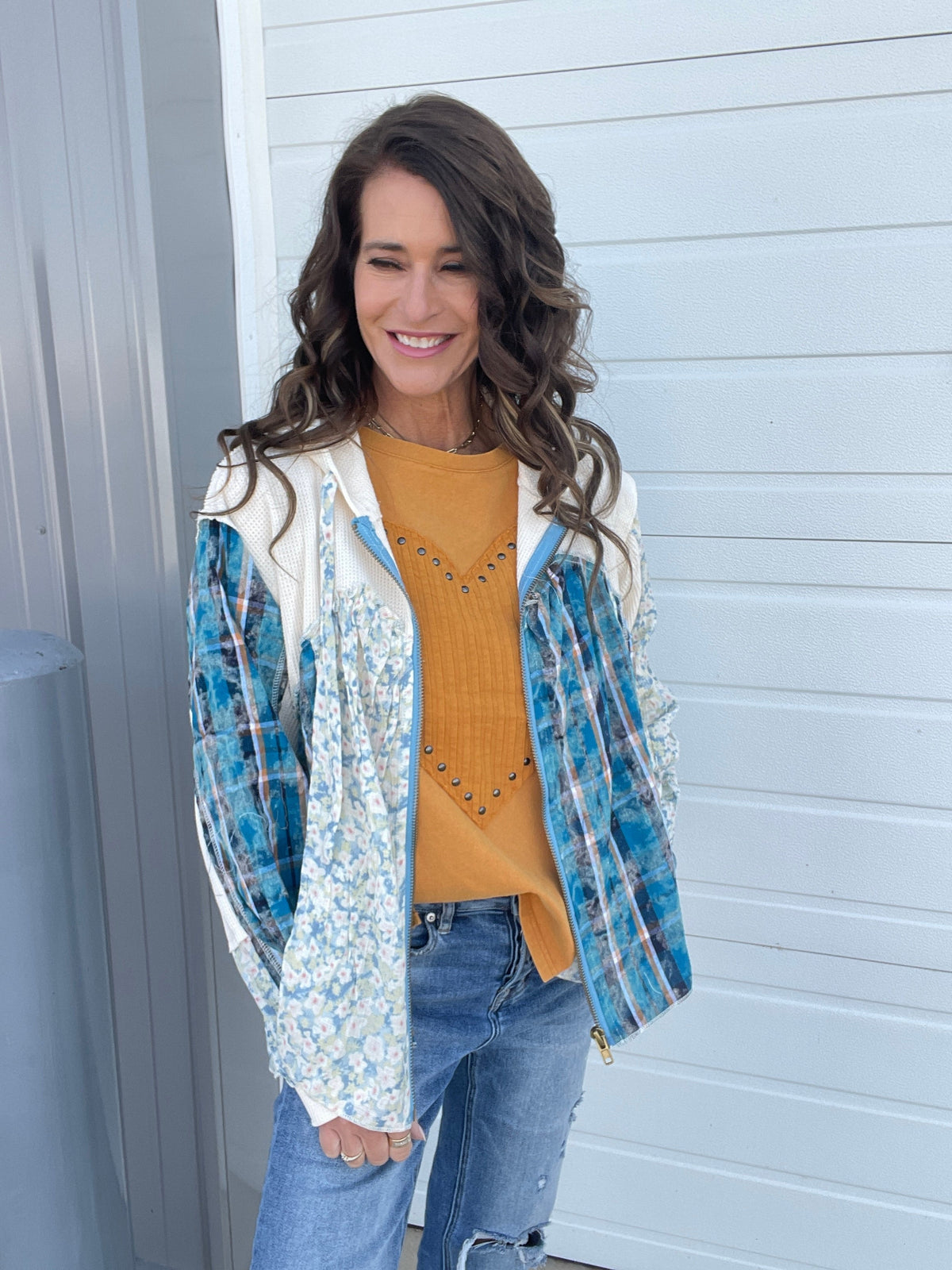 Pol Love And Beauty Long Sleeve Zip Up Shirt Jacket In 3 Colors