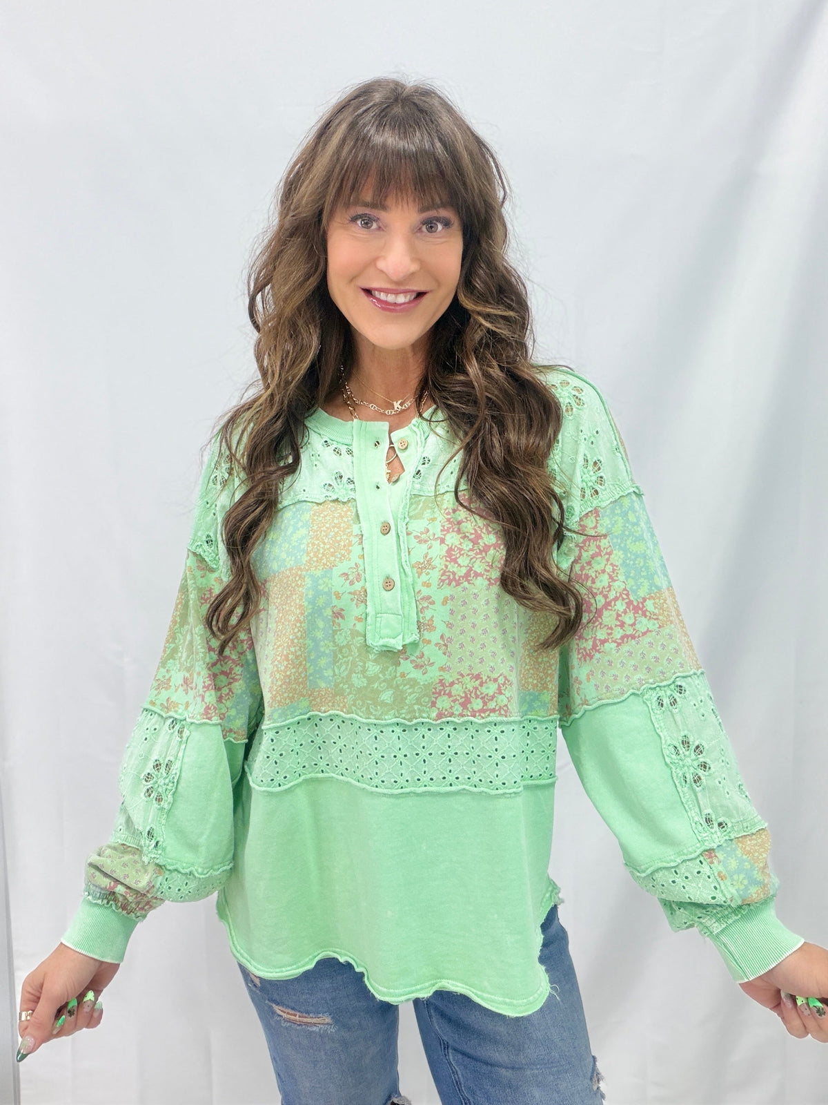 Wildflower Whisper Patch Top In 4 Colors