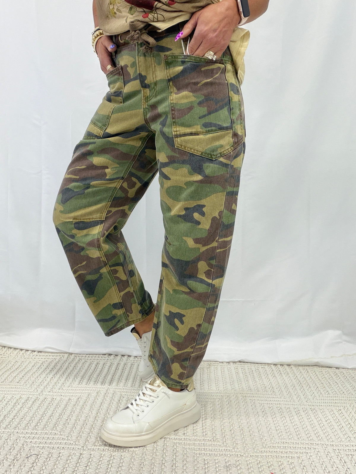 Seeing You Crop Barrel Pants In Camo