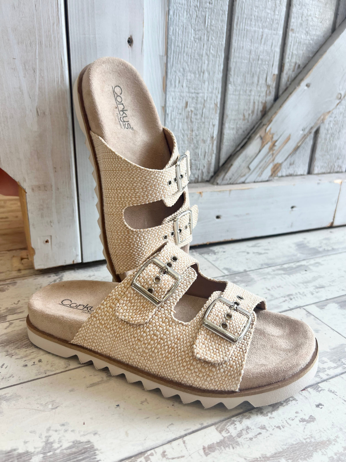 Corkys Just A Dash Sandals In Raffia