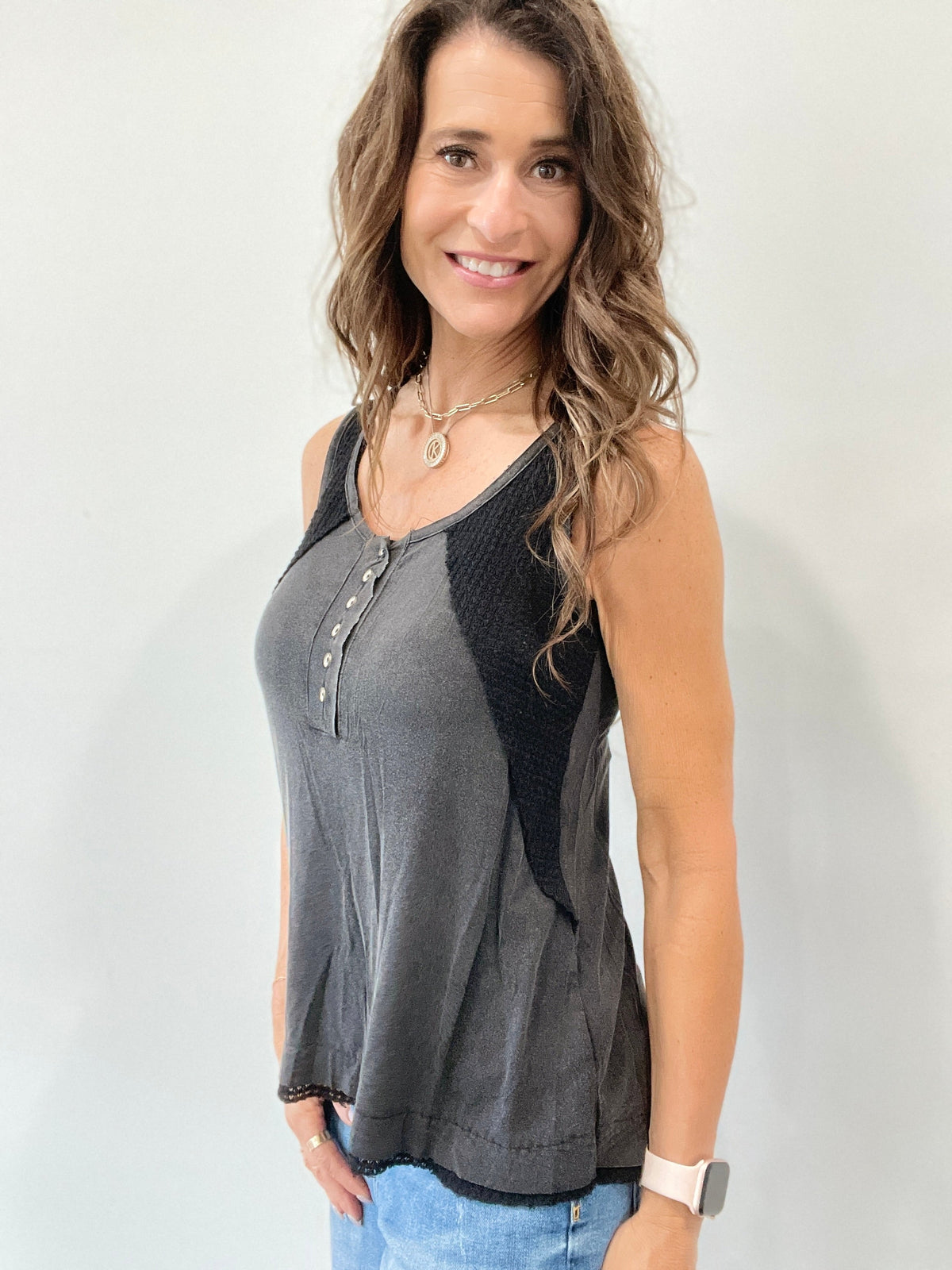 Pol Easy Moves Tank Top In 3 Colors: Almond, Black, Off White *Final Sale*