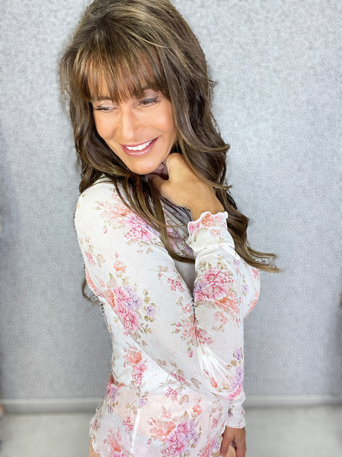 Petal Whisper Mesh Top