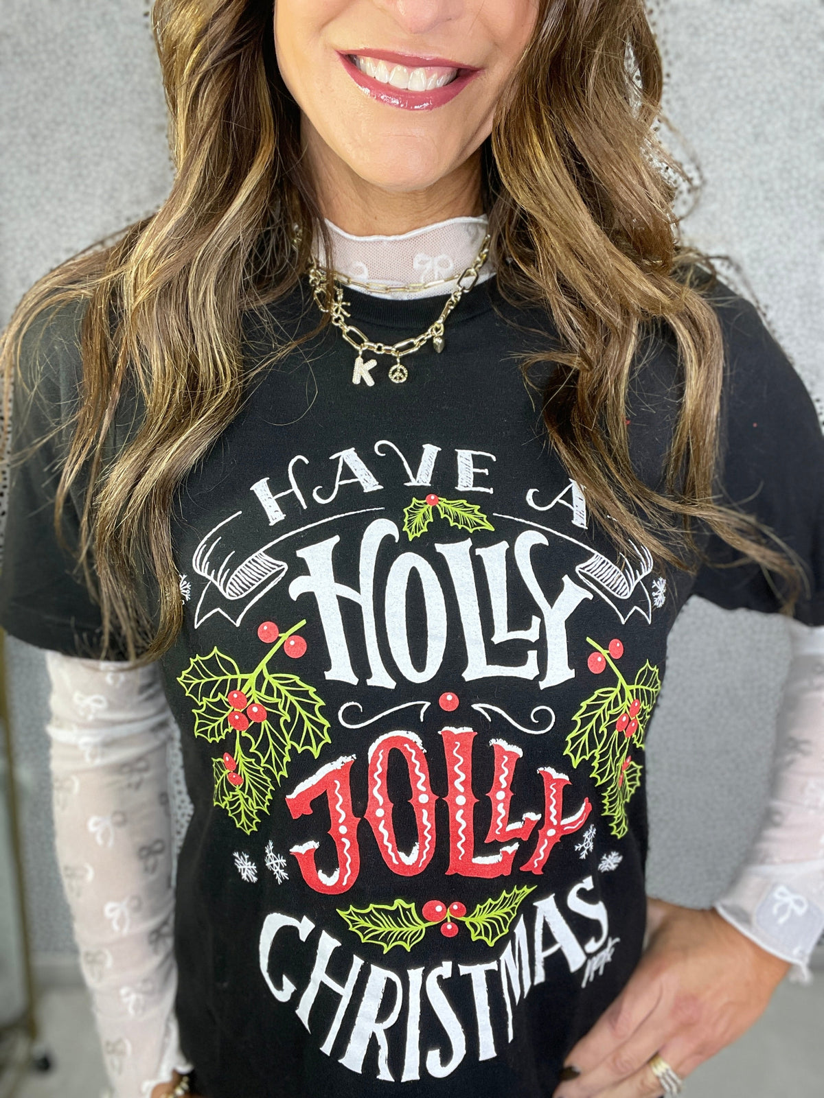 Have A Holly Jolly Christmas Tee In Black