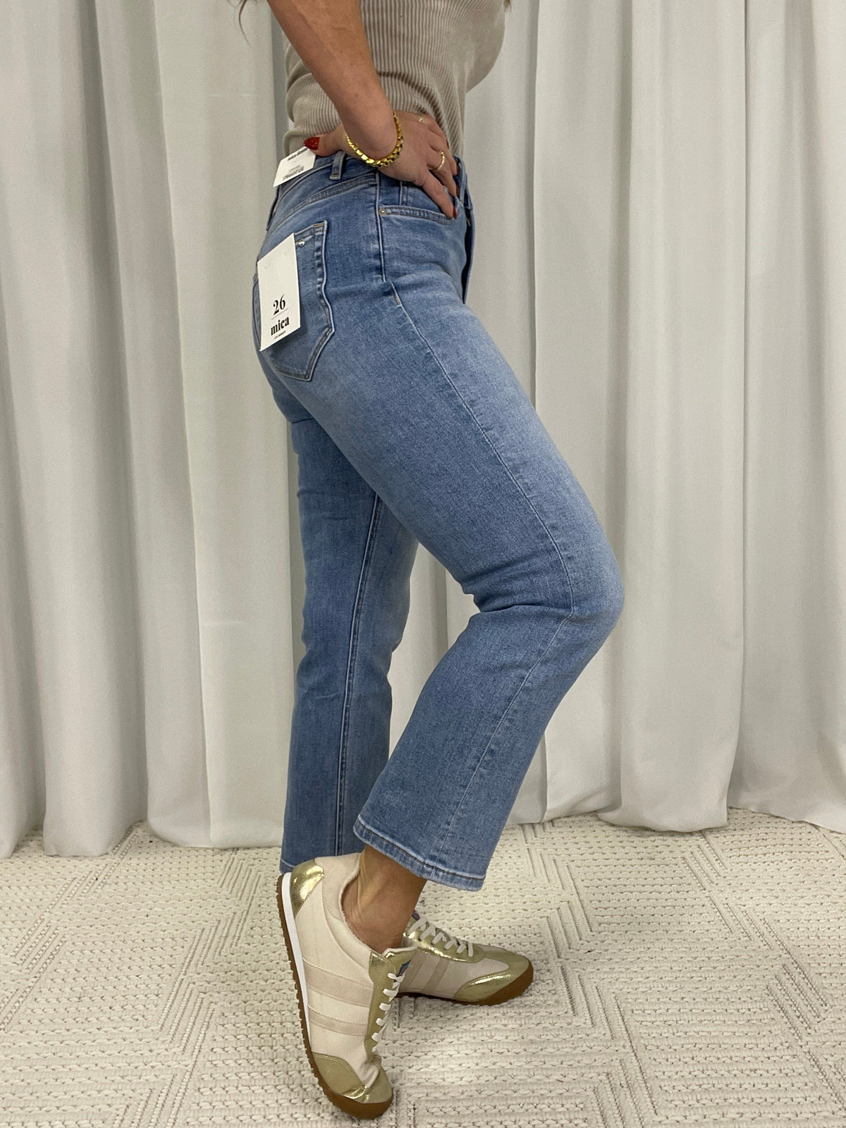 Mica Sherry Super High Straight Loose Fit Jeans 482 In Blue