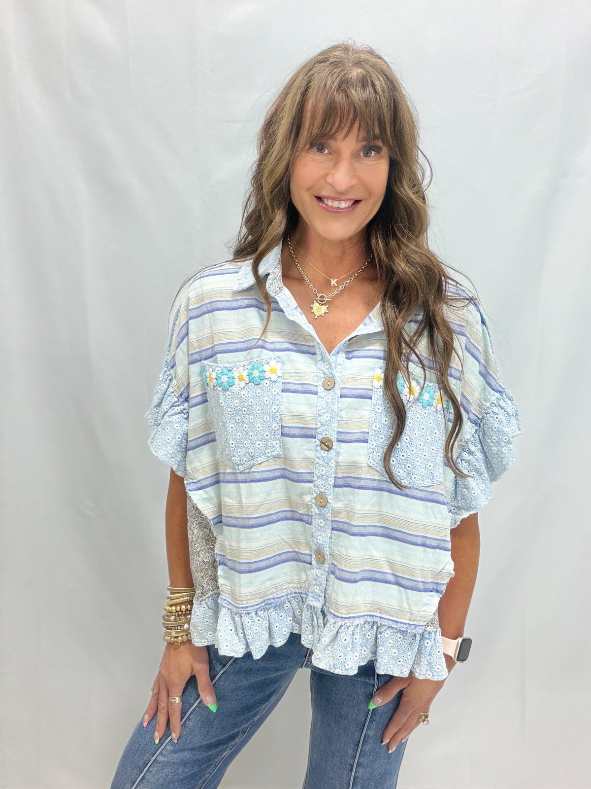 Heirloom Lace Washed Crochet Shirt