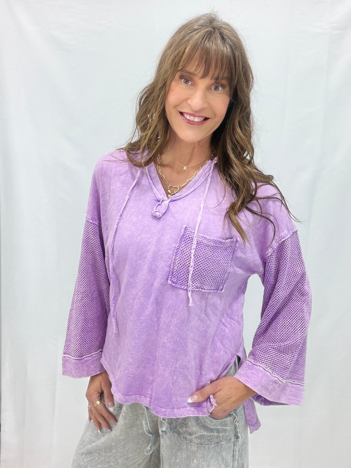 Taking It Easy Mesh Sleeve Hoodie In 3 Colors *Final Sale*