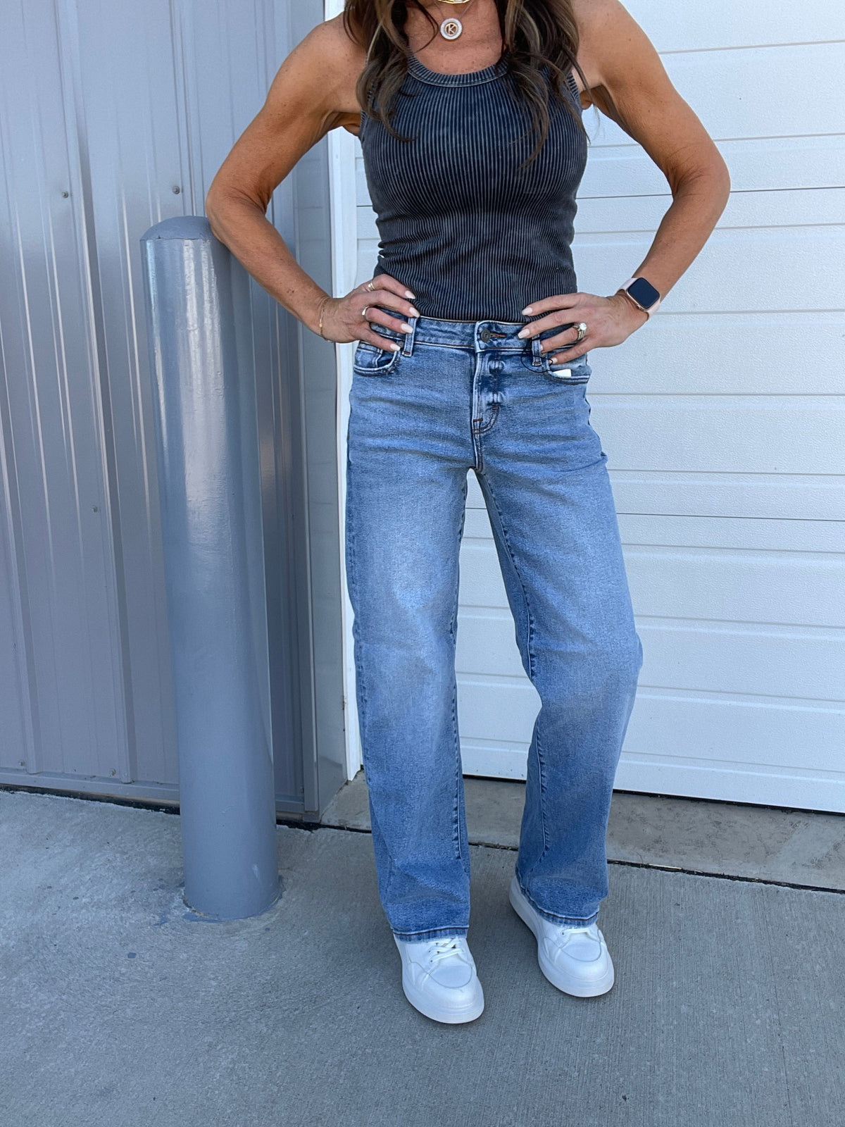 Hidden Joanna Vintage Clean Cut Hem Dad Jeans 63D In Medium