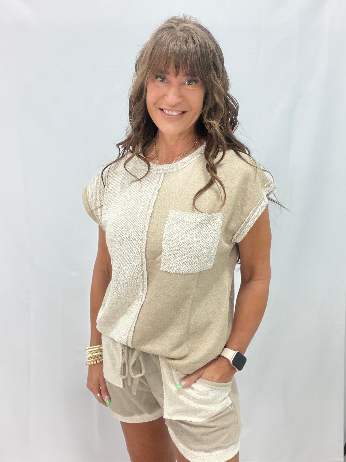 Sweetest Sentiment Reverse Contrast Pocket Top In 3 Colors
