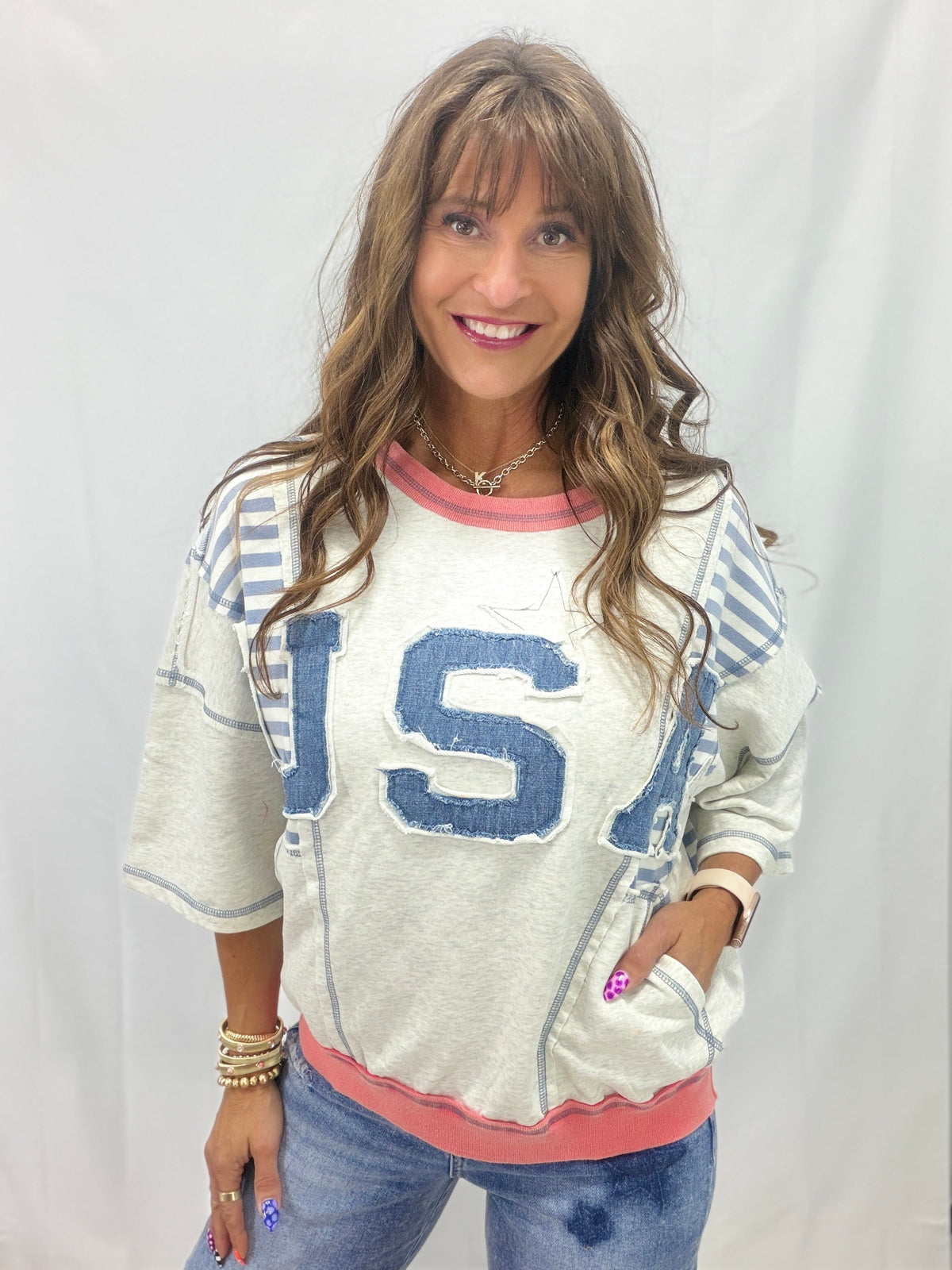 Stars & Stripes State of Mind Oversized Pullover In 2 Colors