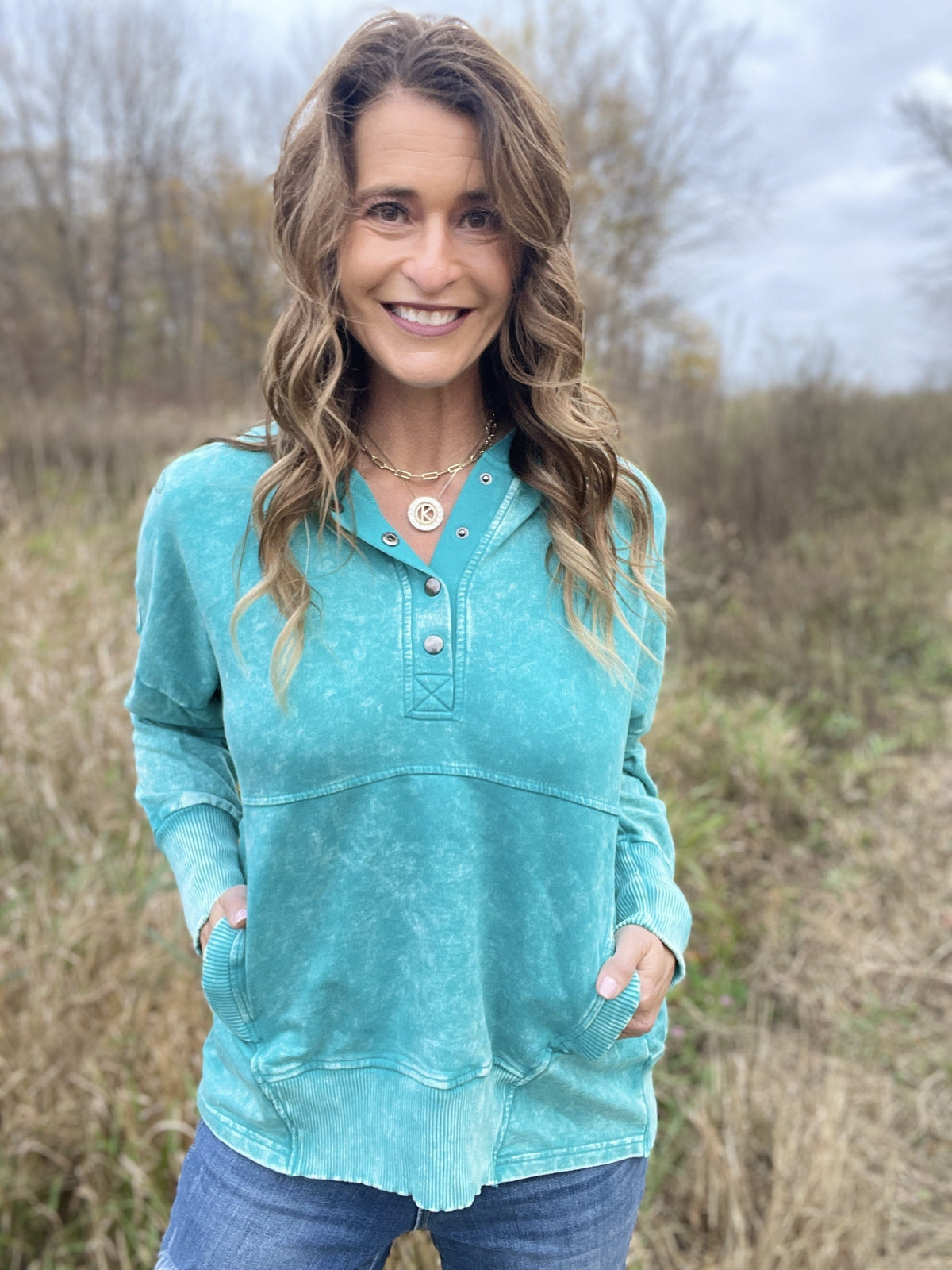 Casual Occasions Acid Wash Kangaroo Pocket Hoodie In 4 Colors *Final Sale*