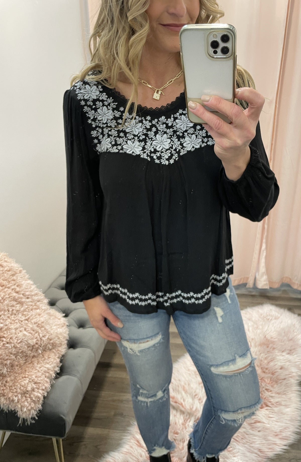 Midnight Floral Top *Final Sale*