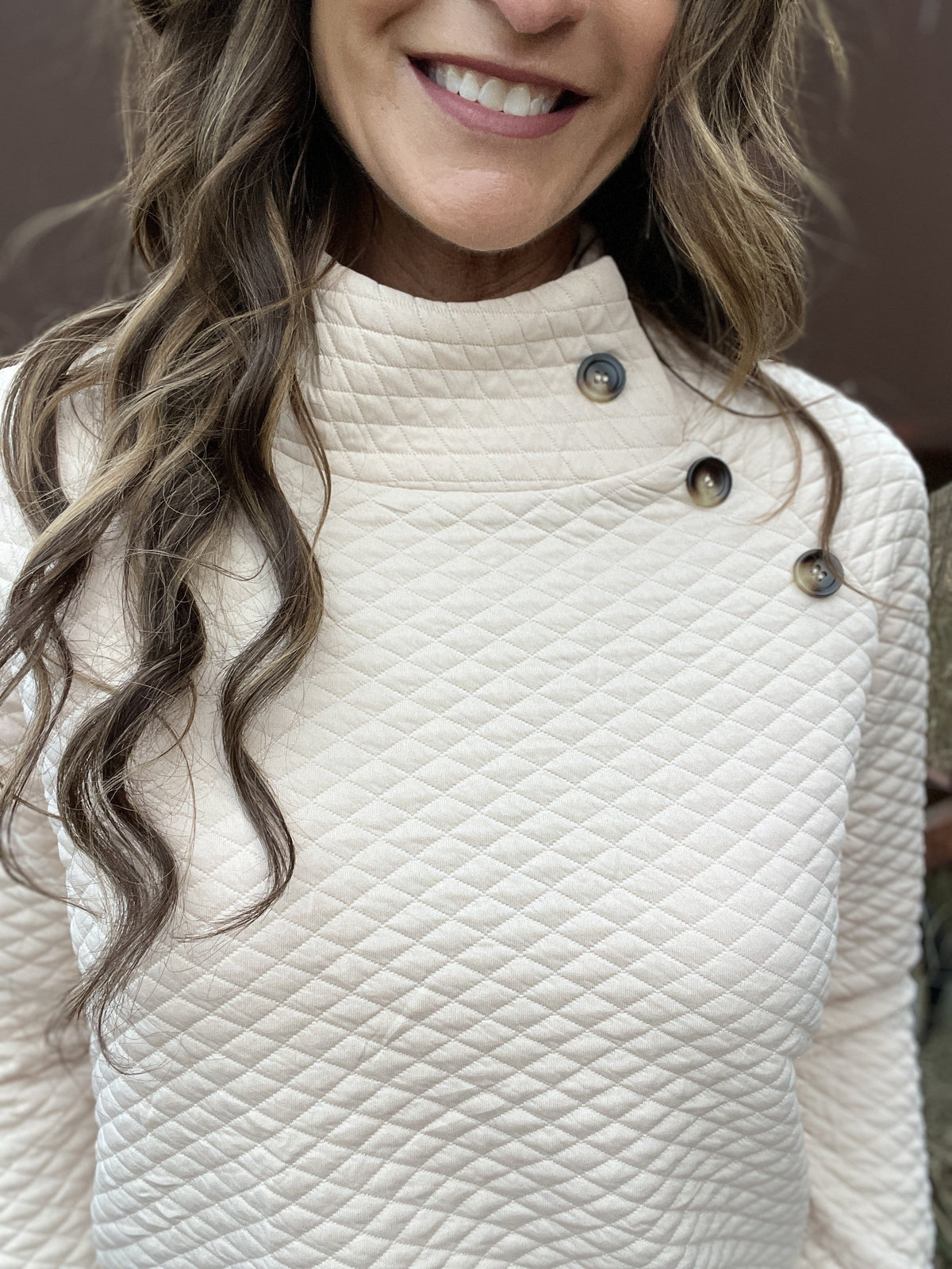 Button Up Buttercup Quilted Detail Top *Final Sale*