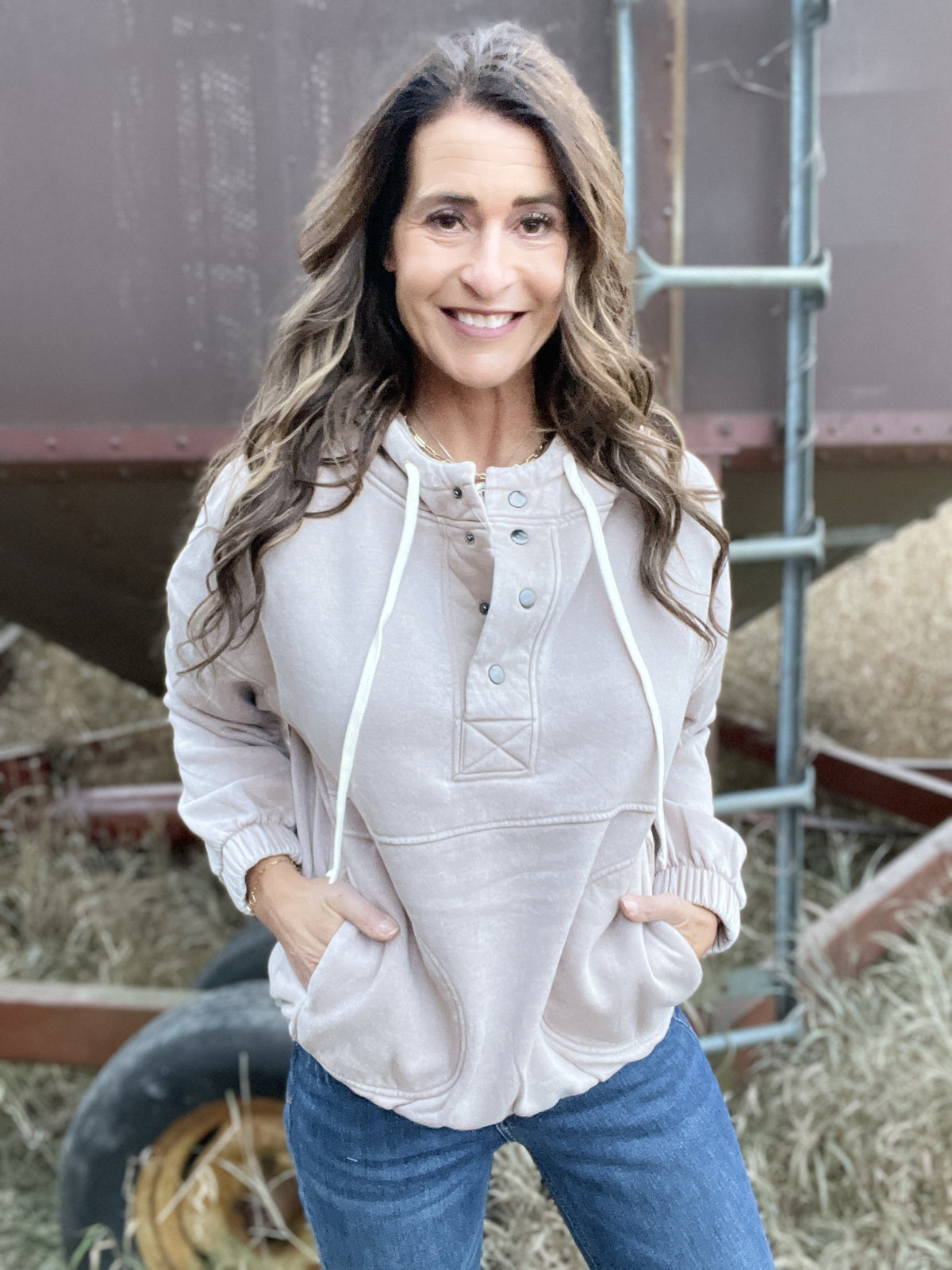 So Much Fun Hooded Drawstring Ice Wash Pullover In 5 Colors *Final Sale*