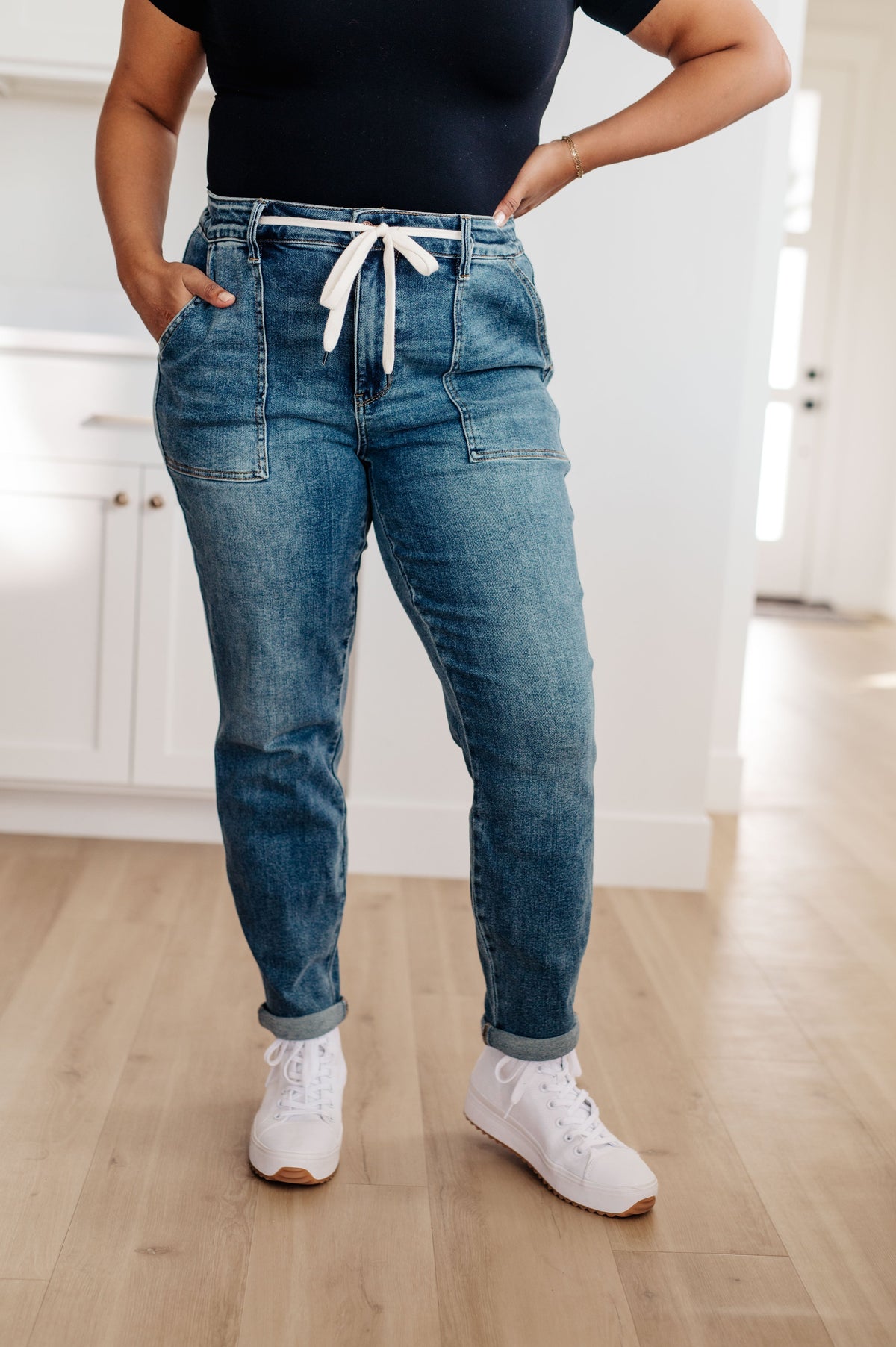 Judy Blue Paxton Denim Joggers Medium Wash