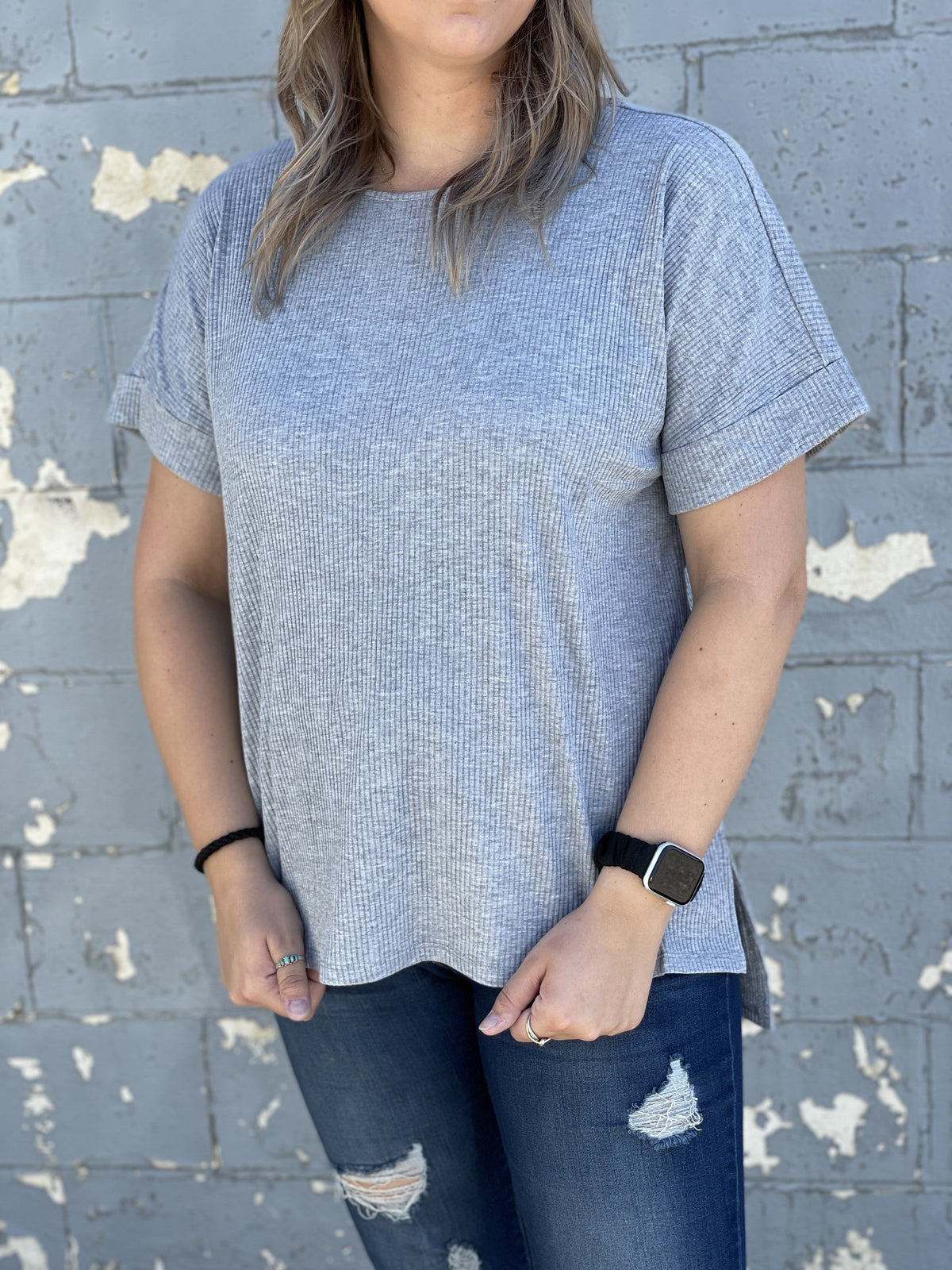 Curvy Cuffed Captains Tee *Final Sale*