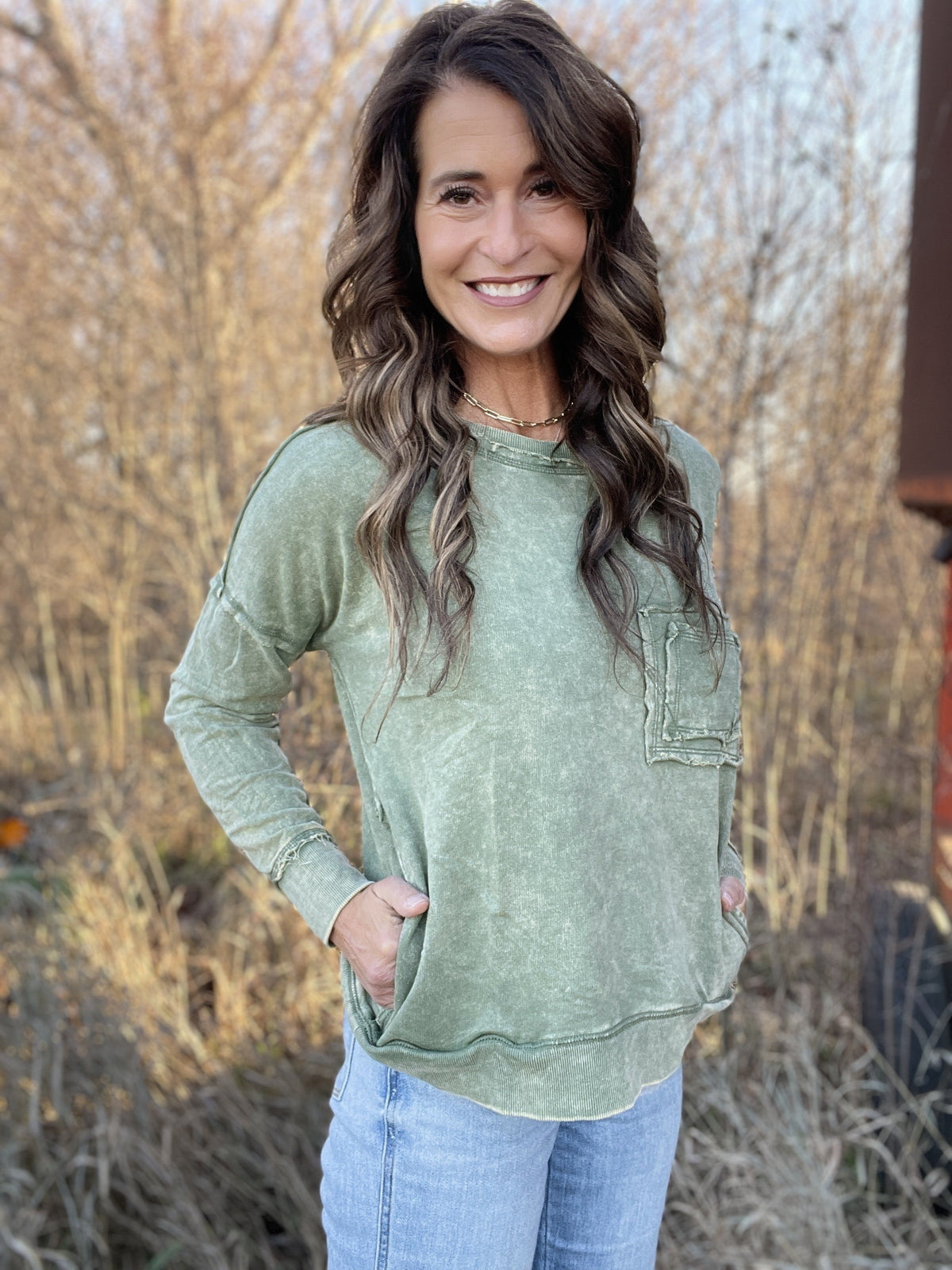 Frosted Details Casual Pullover Crewneck Top In 4 Colors *Final Sale*