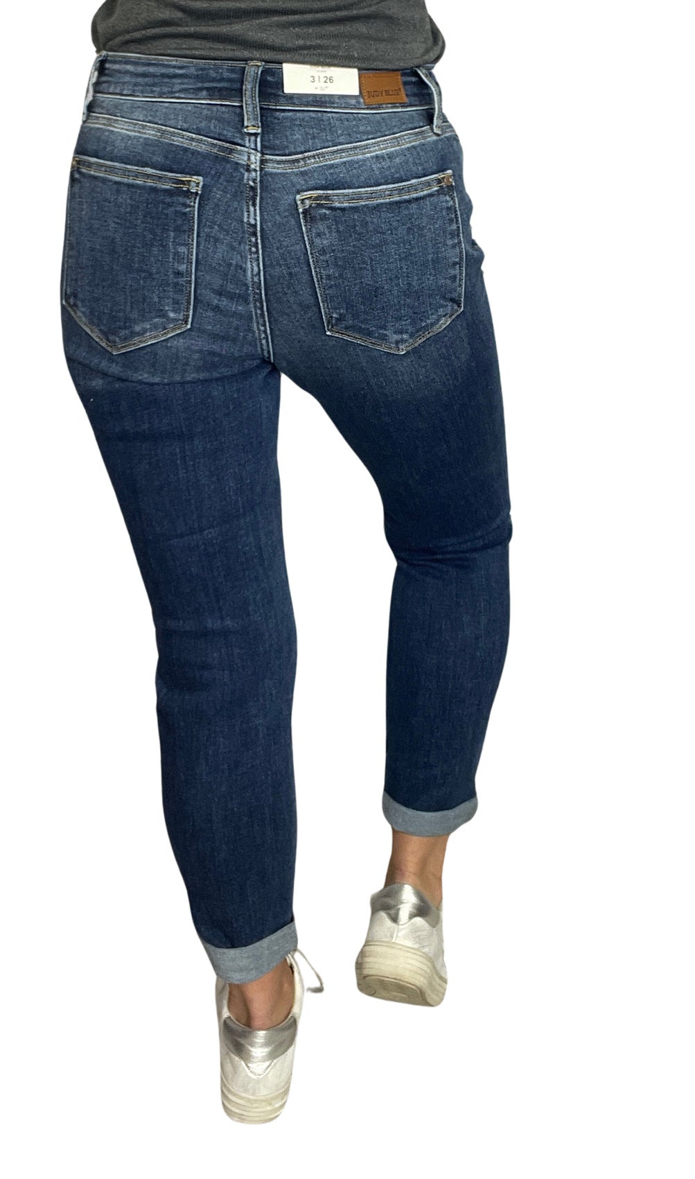 Judy Blue Lindie Midrise Cuffed Boyfriend Jeans - duplicate
