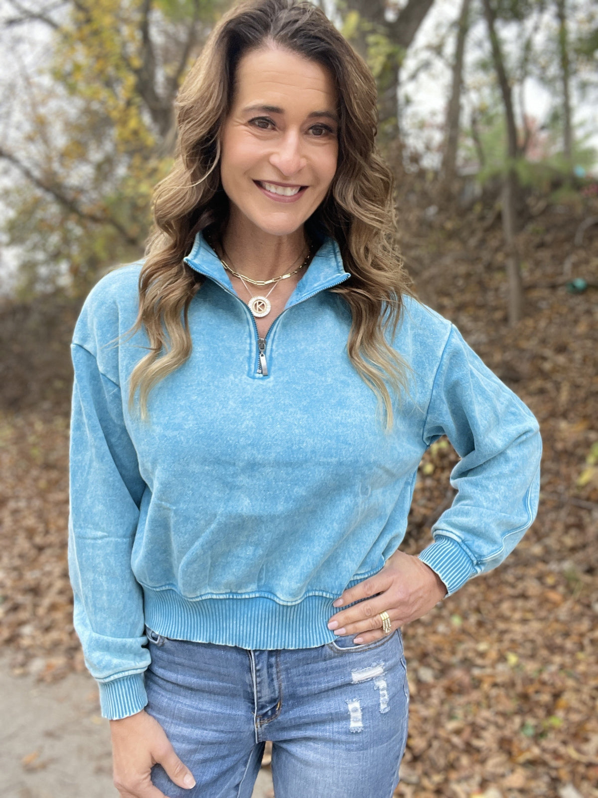 Day In The Park Half Zip Cozy Pullover In 4 Colors *Final Sale*