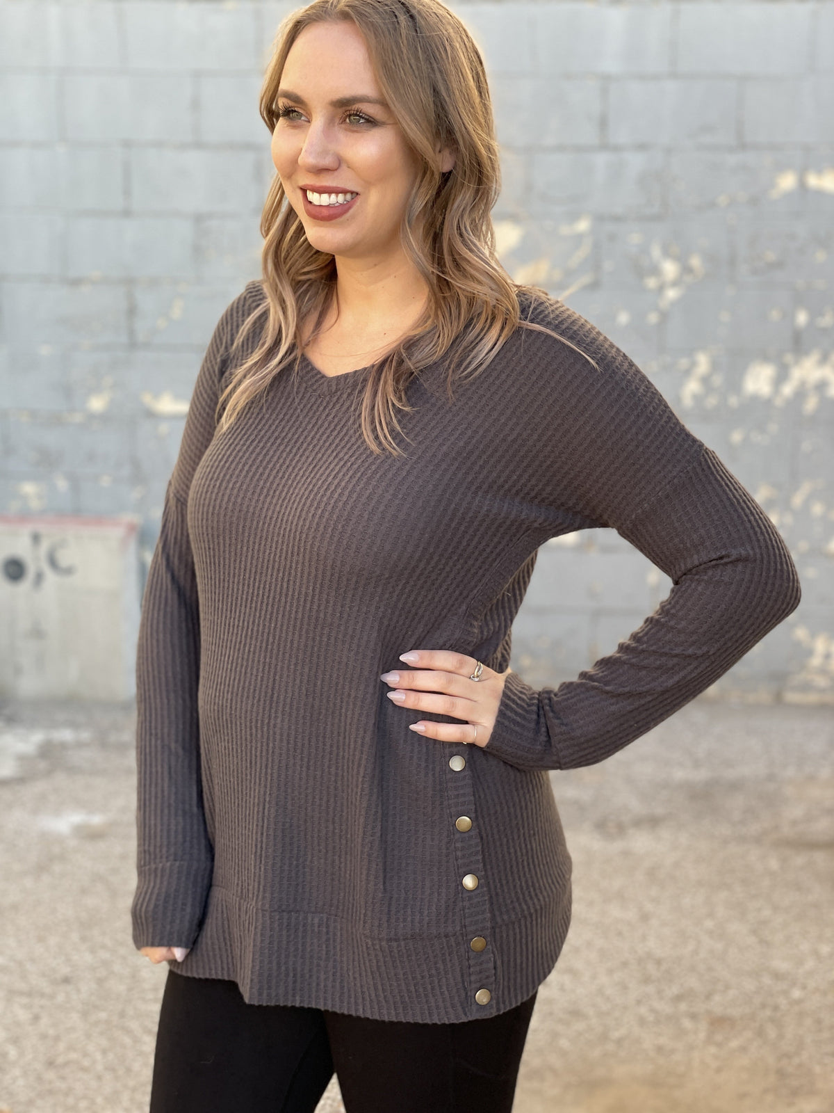 Snap Around Waffle Top *Final Sale*