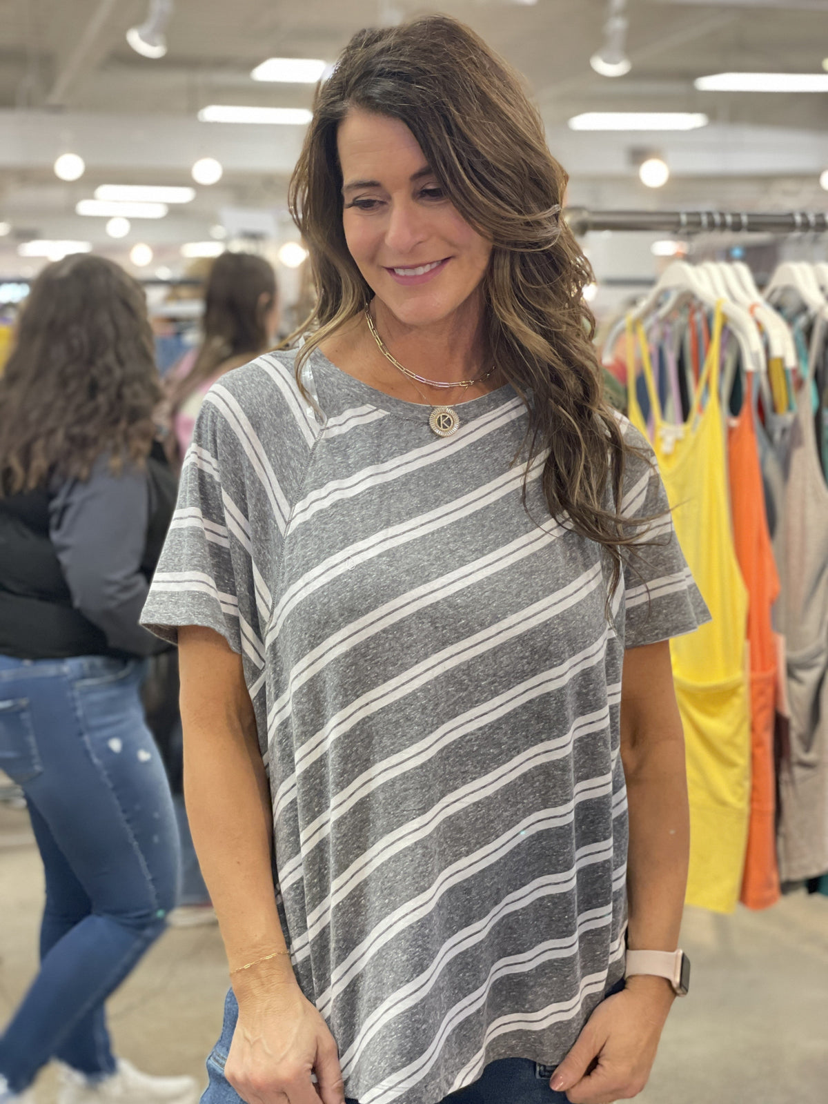 Side Stripe Oversized Round Neck Tee In Multiple Colors *Final Sale*