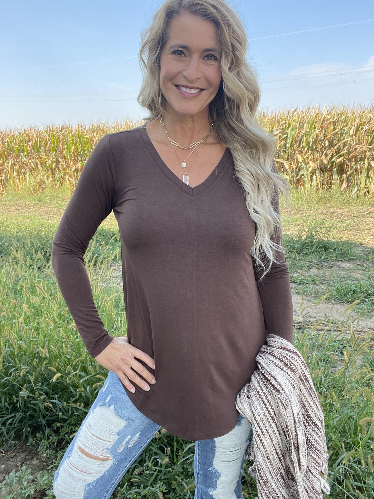 Best Of Times V-Neck LS Tee *Final Sale*