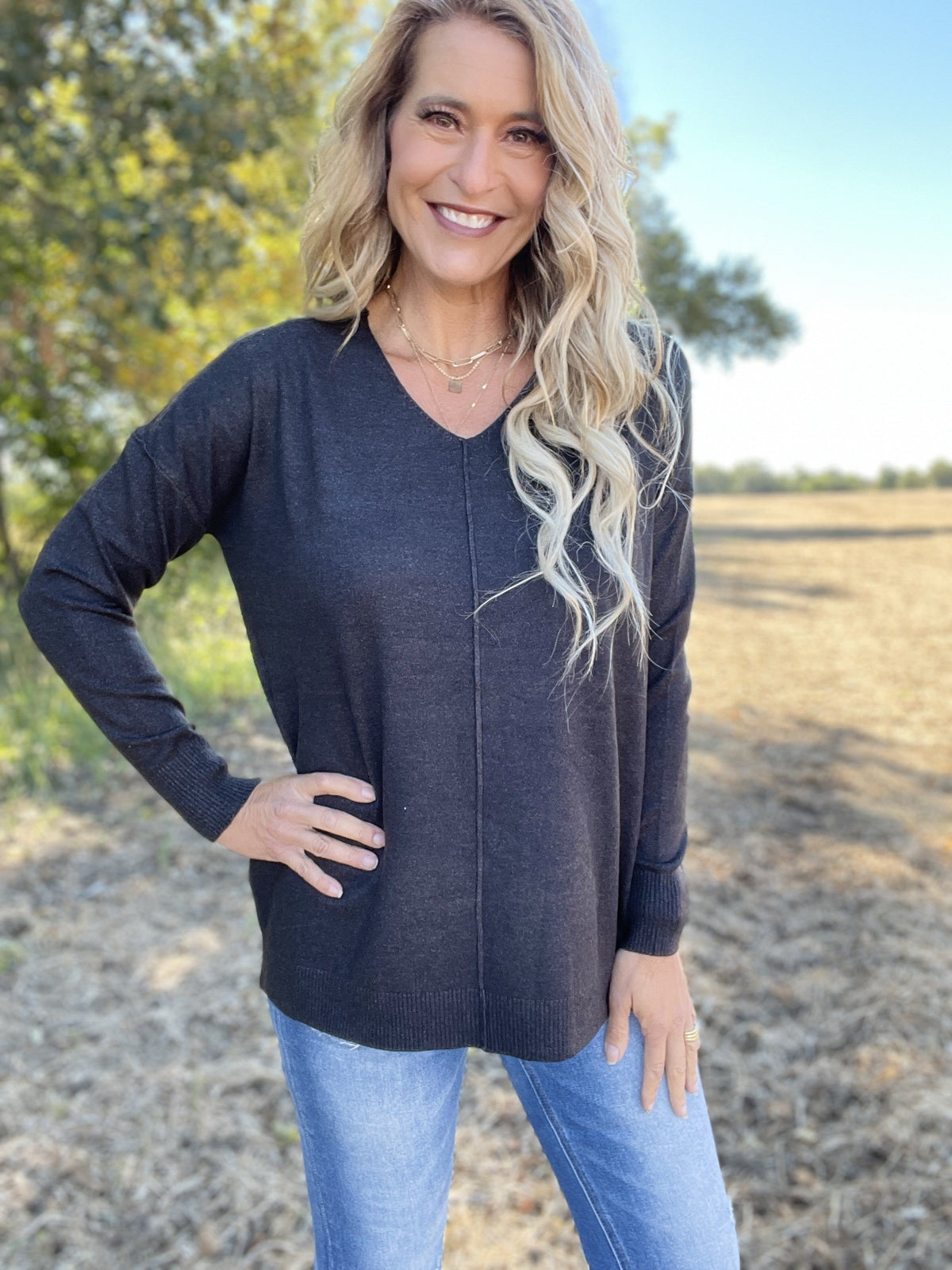 Keep On Dreaming Seamed Sweater *Final Sale*