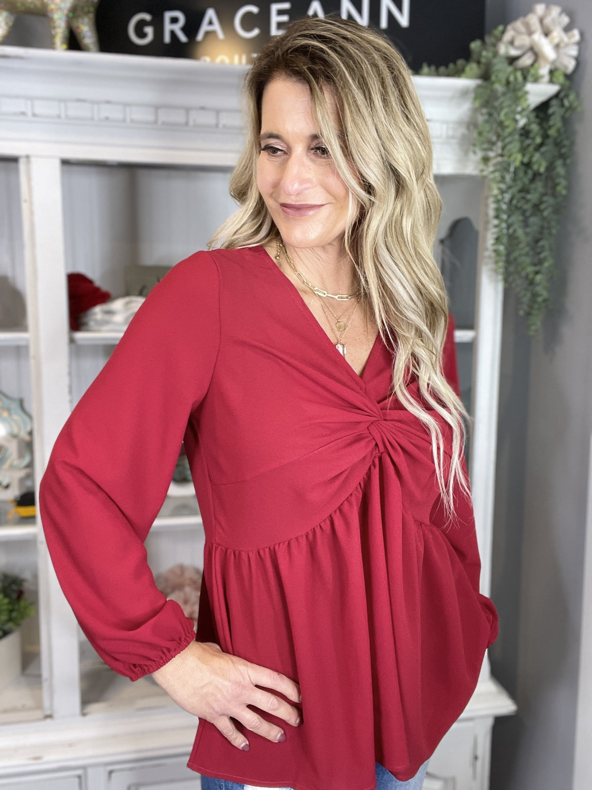 Cranberry Mimosa Top *Final Sale*