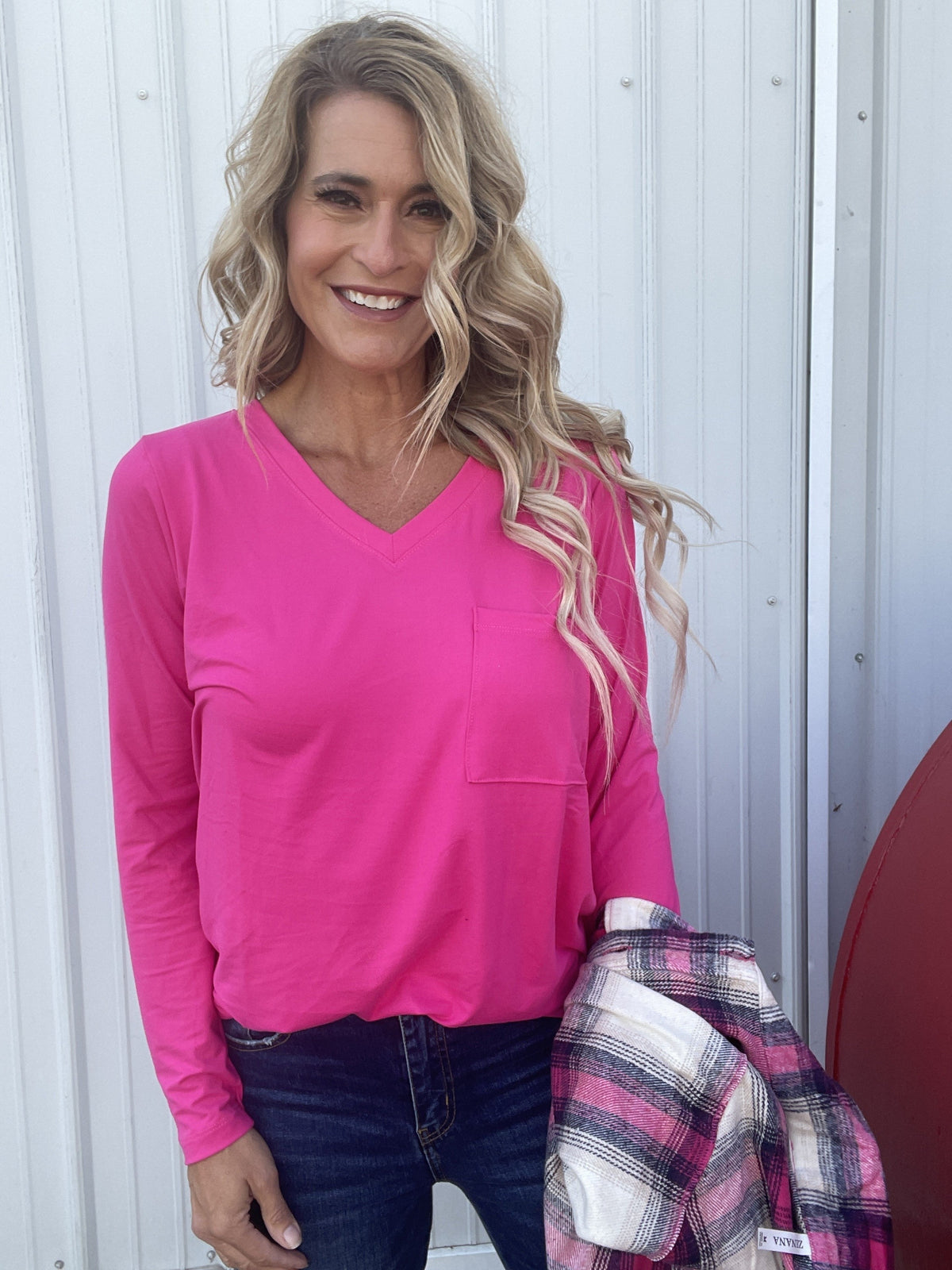 Unforgettable Love Long Sleeve in Fuchsia *Final Sale*