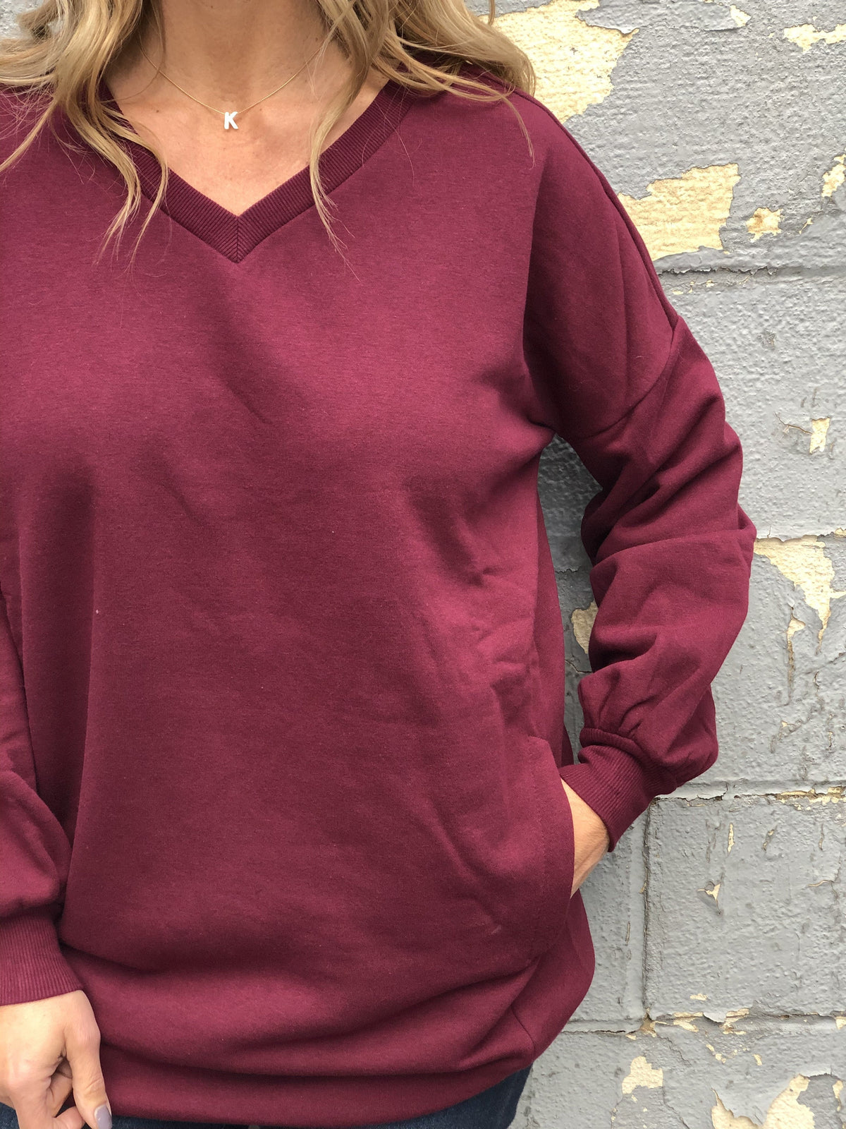 Newest Obsession Burgundy Sweatshirt *Final Sale*