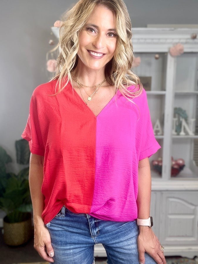 Split Up the Middle Boxy Top *Final Sale*