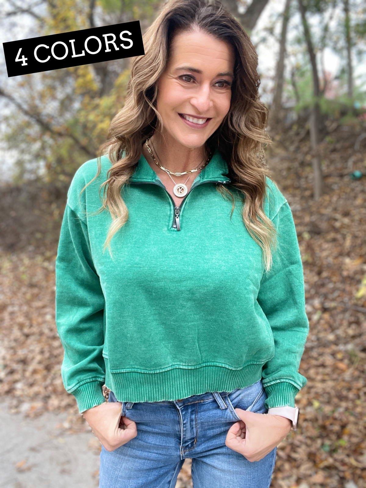 Day In The Park Half Zip Cozy Pullover In 4 Colors *Final Sale*