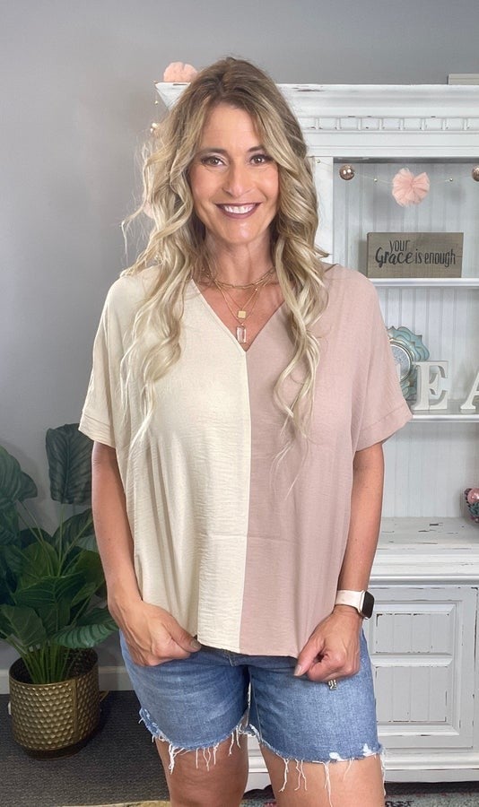 Split Up the Middle Boxy Top *Final Sale*