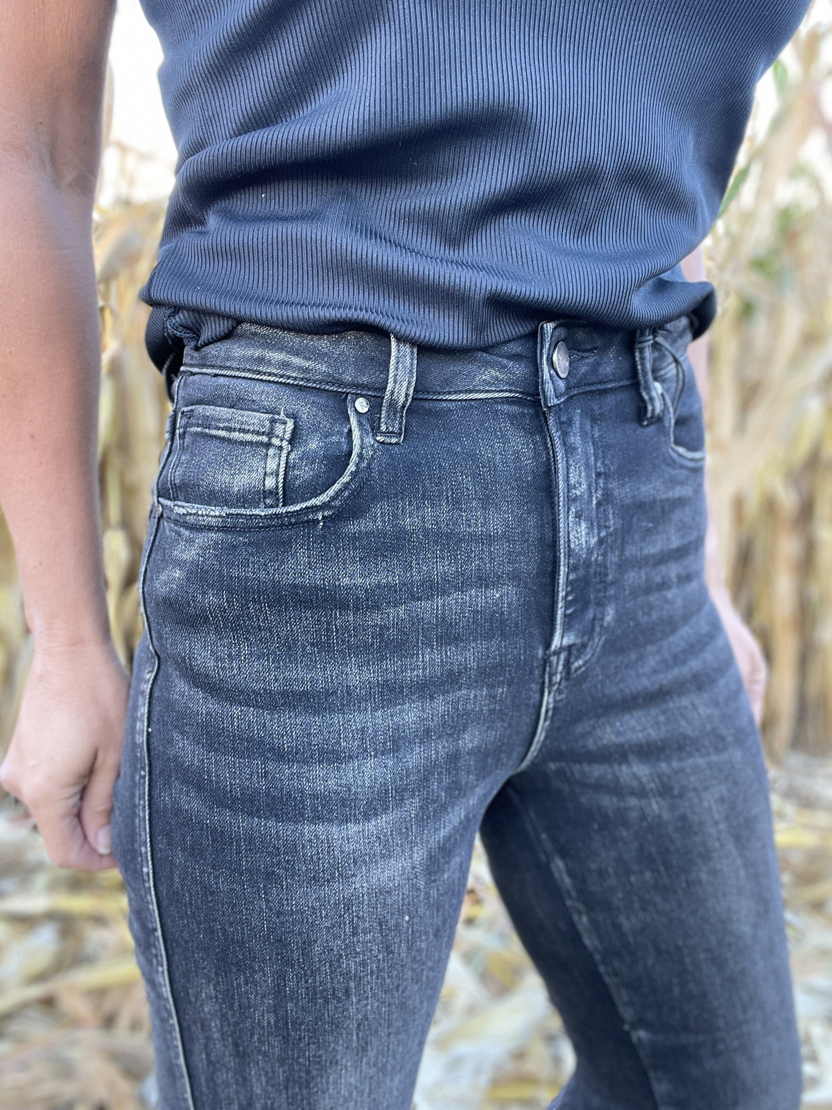 Risen Dixon Straight Leg Slit Hem Jeans 183 *Final Sale*