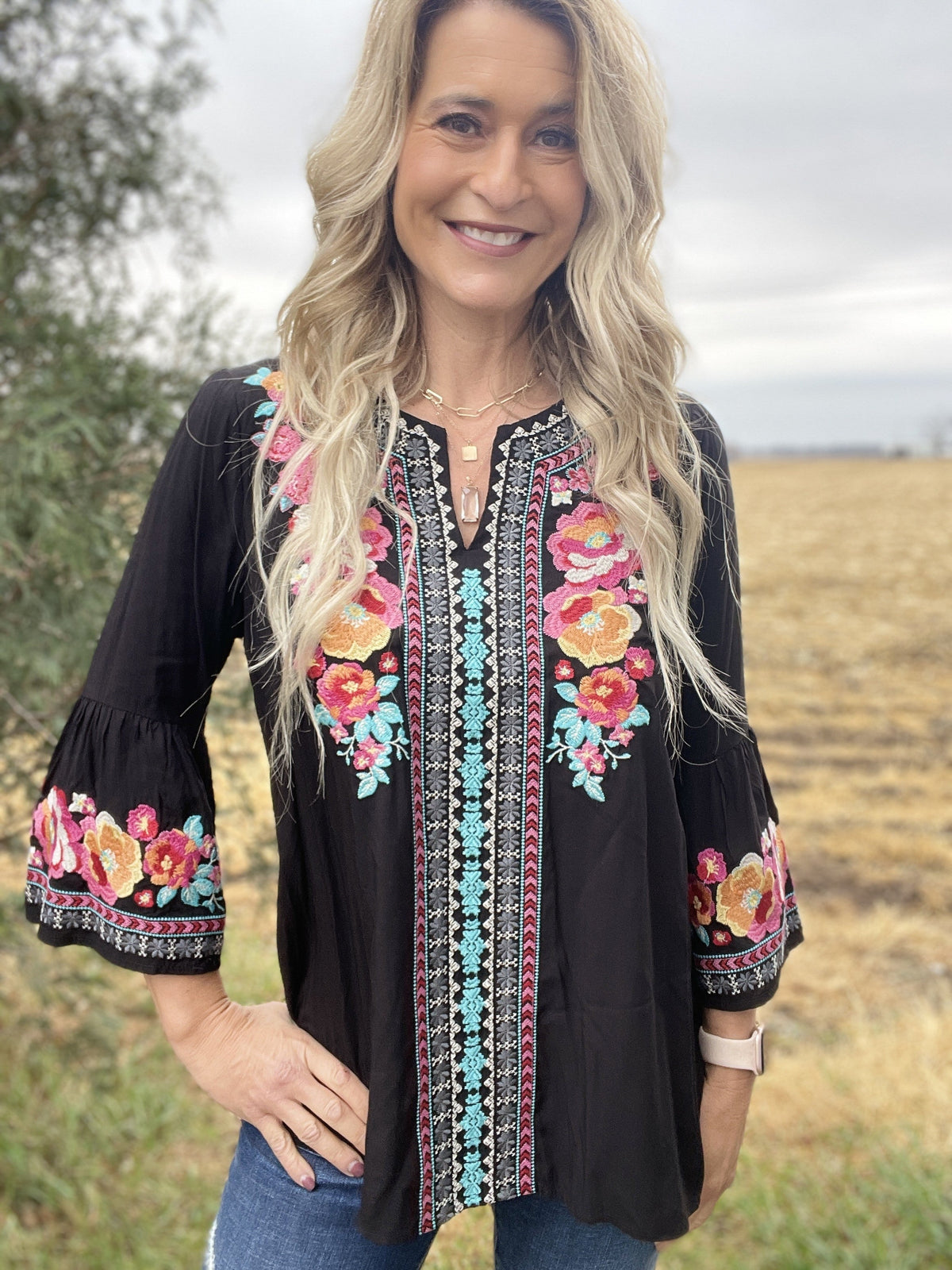 Flowers In The Wind Blouse *Final Sale*