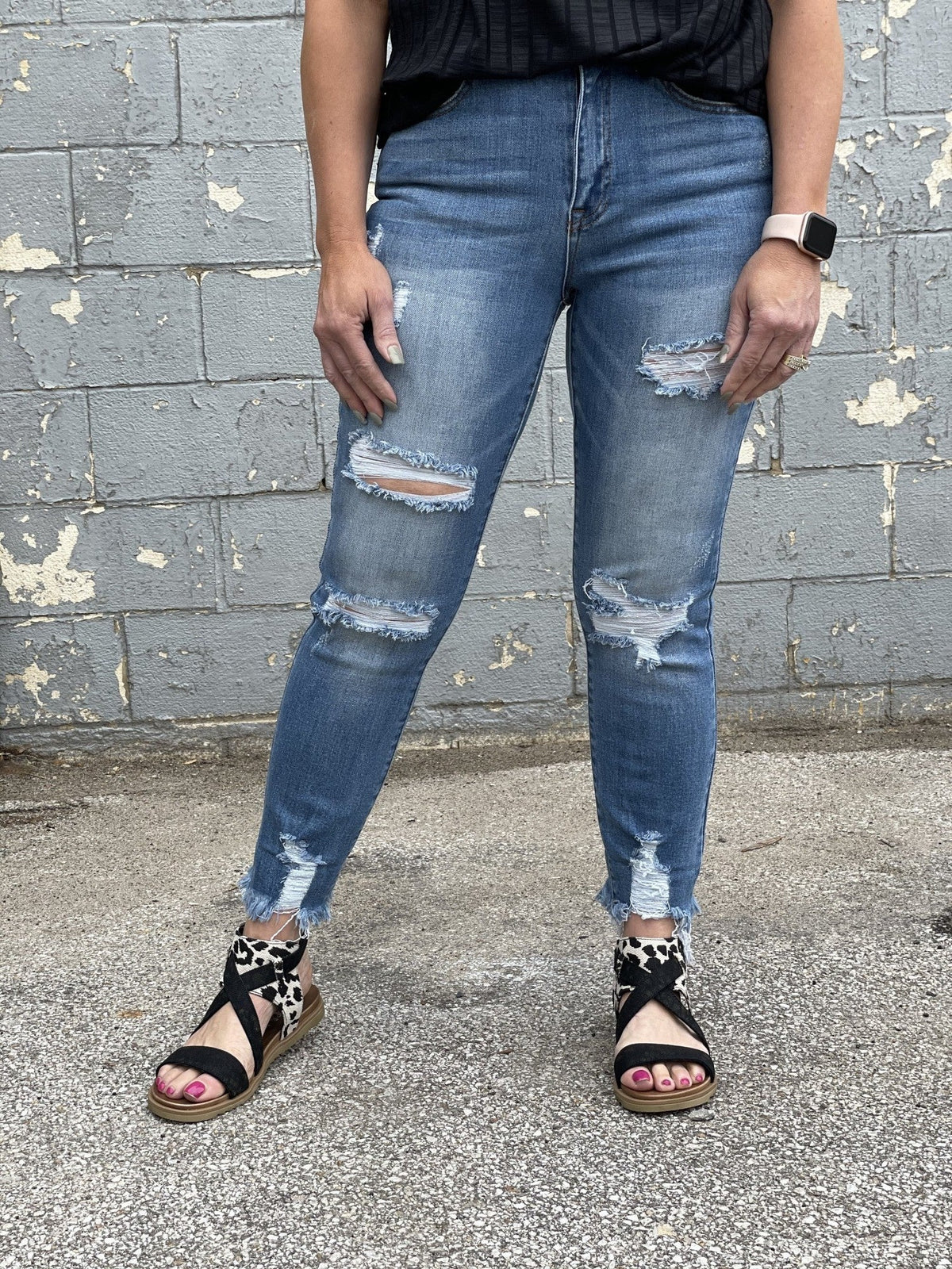 Risen Lizi  Distressed Straight Leg Jeans 260 *Final Sale*