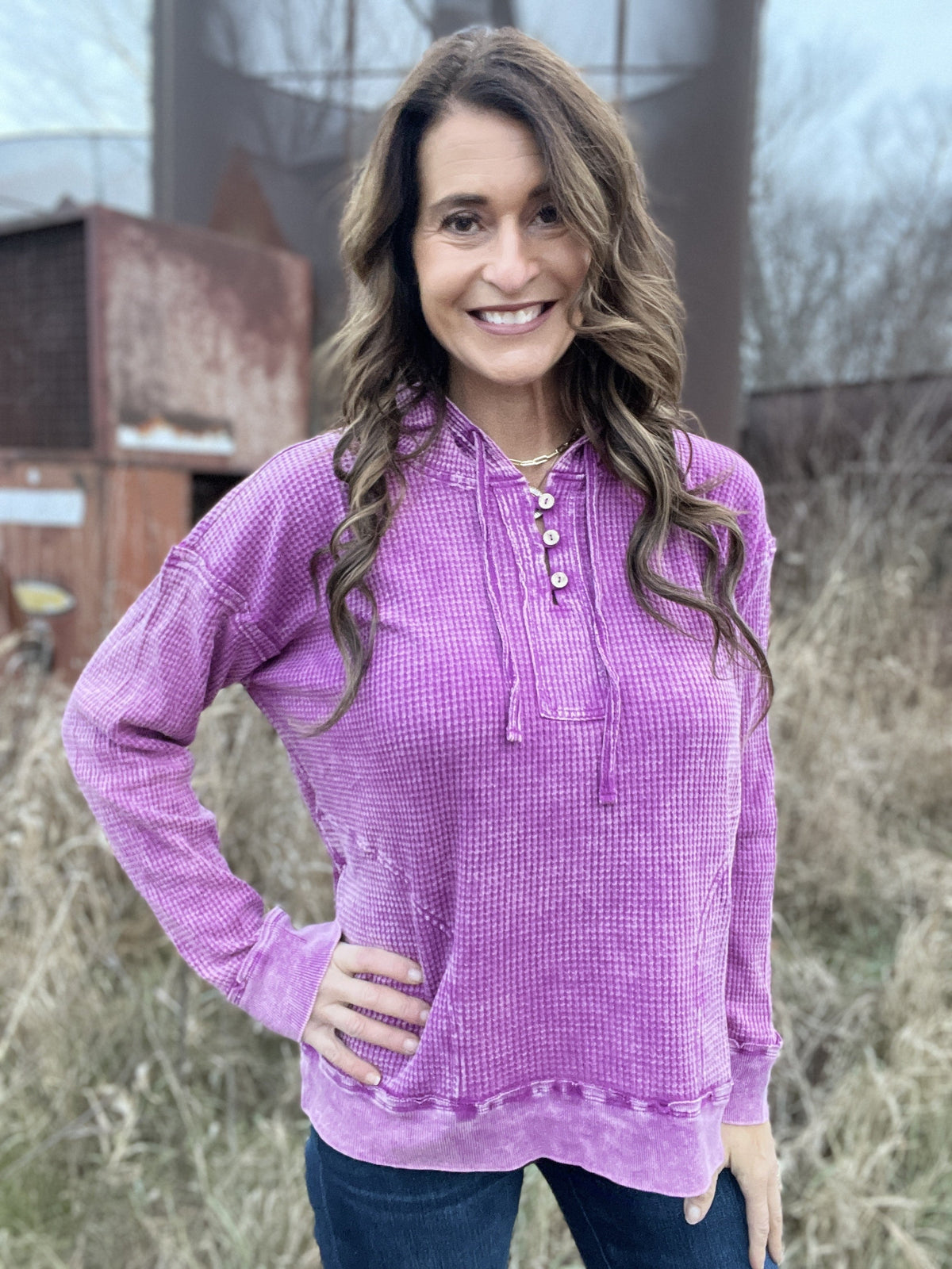 Everyday Is A Great Day Frosted Baby Waffle Knit Hoodie in 5 Colors *Final Sale*