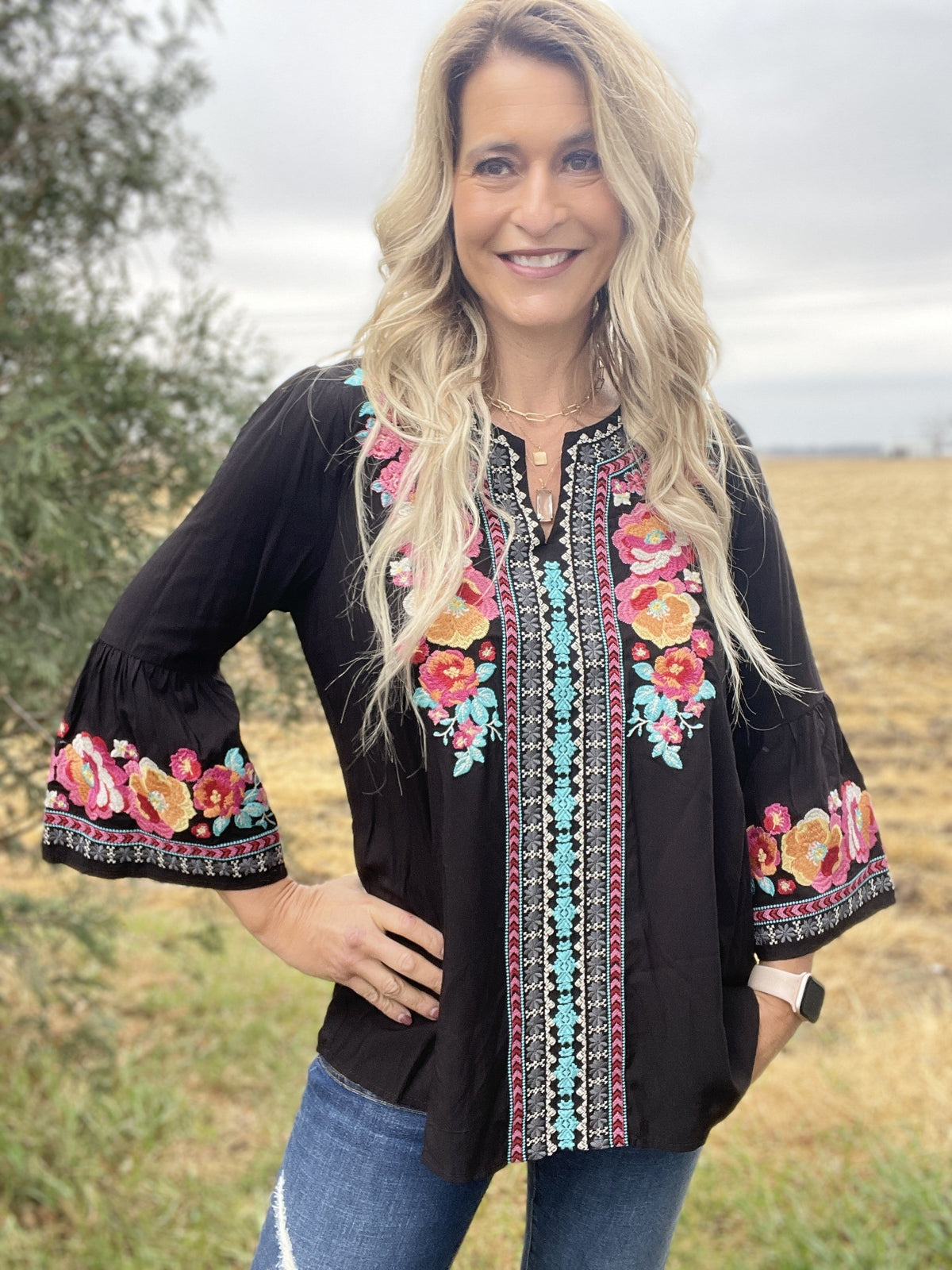 Flowers In The Wind Blouse *Final Sale*
